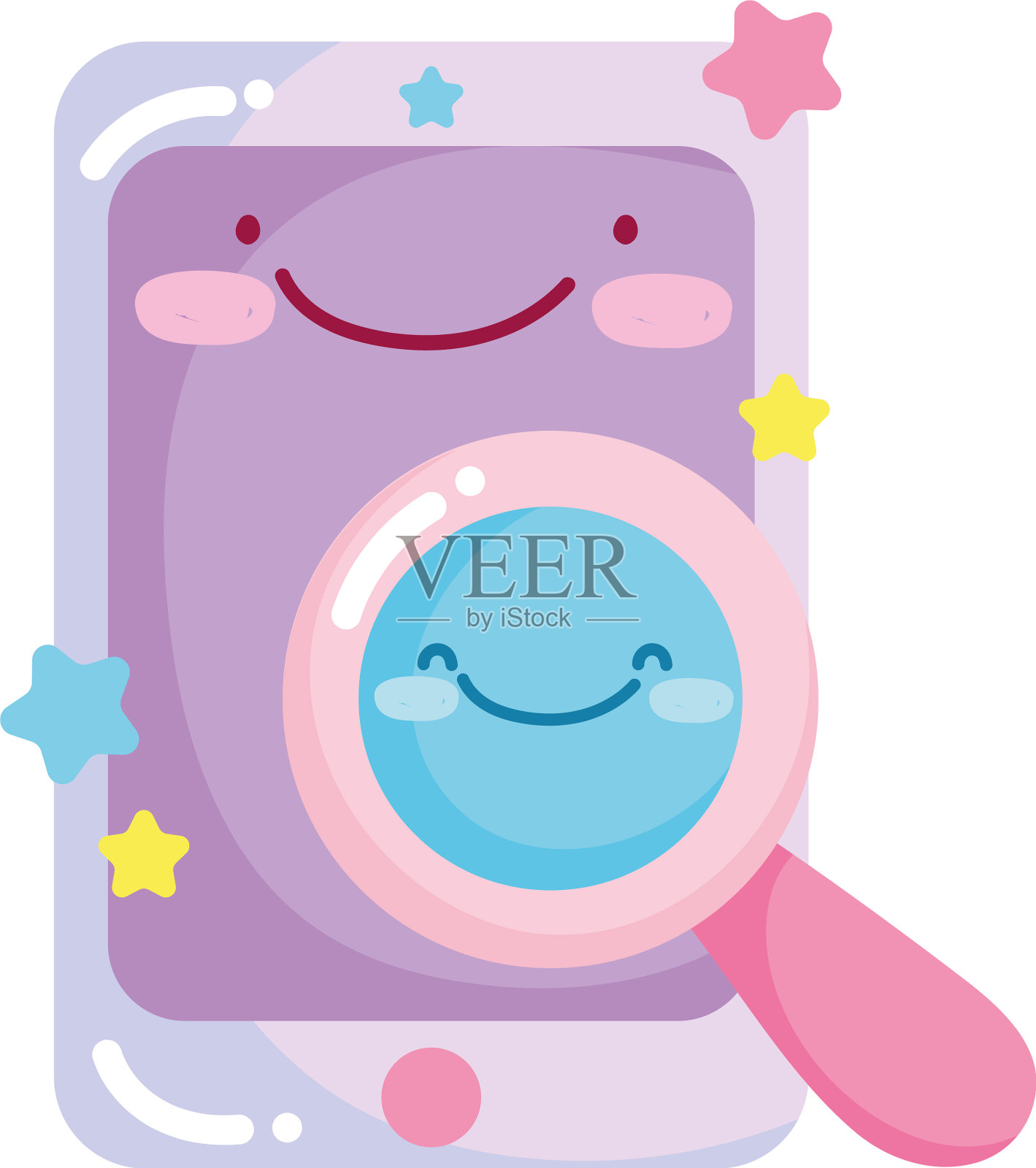 社交网络卡通智能手机分析图标设计元素图片