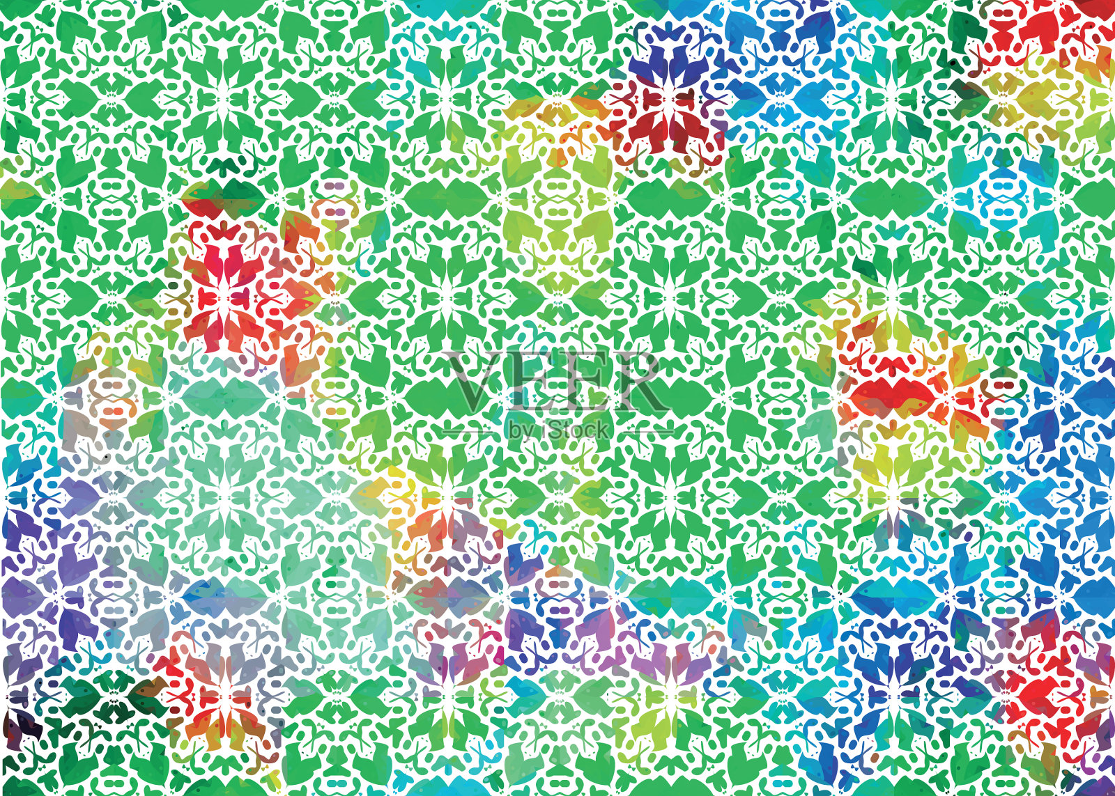 抽象背景来自不同的绿叶插画图片素材