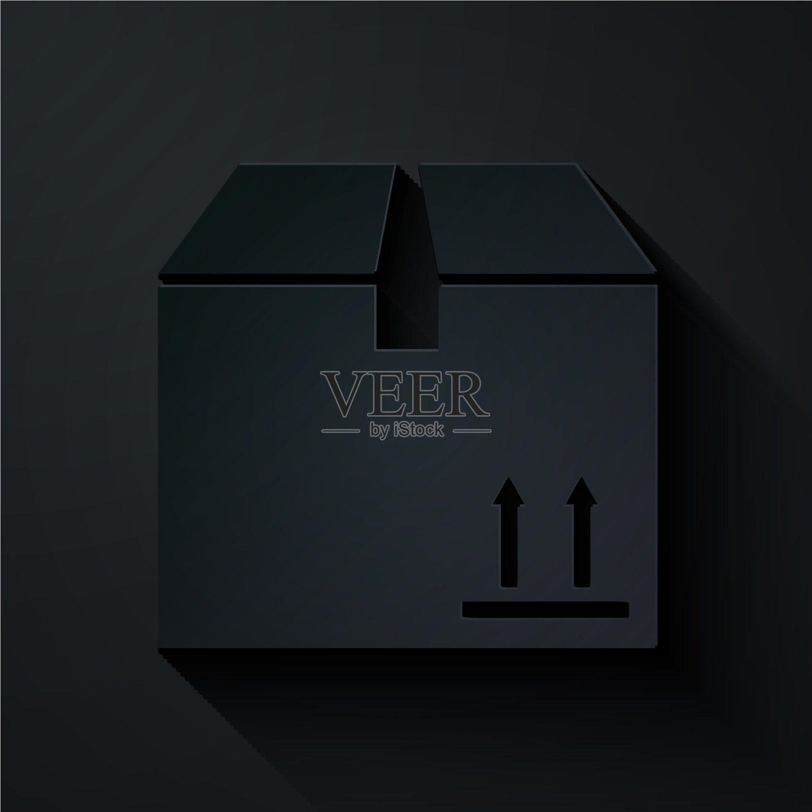 剪纸纸板盒与交通标志图标插画图片素材