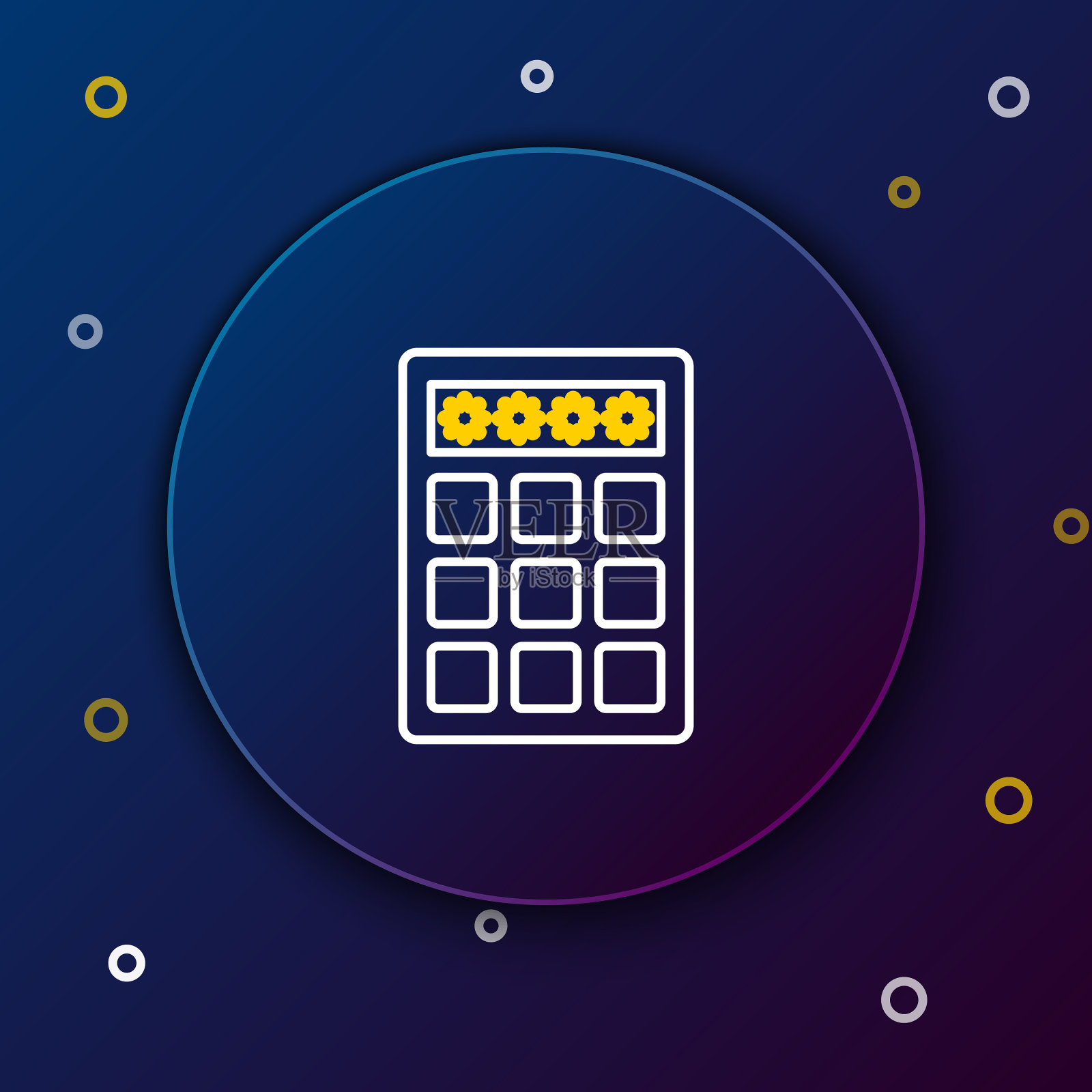 白黄线密码保护及插画图片素材