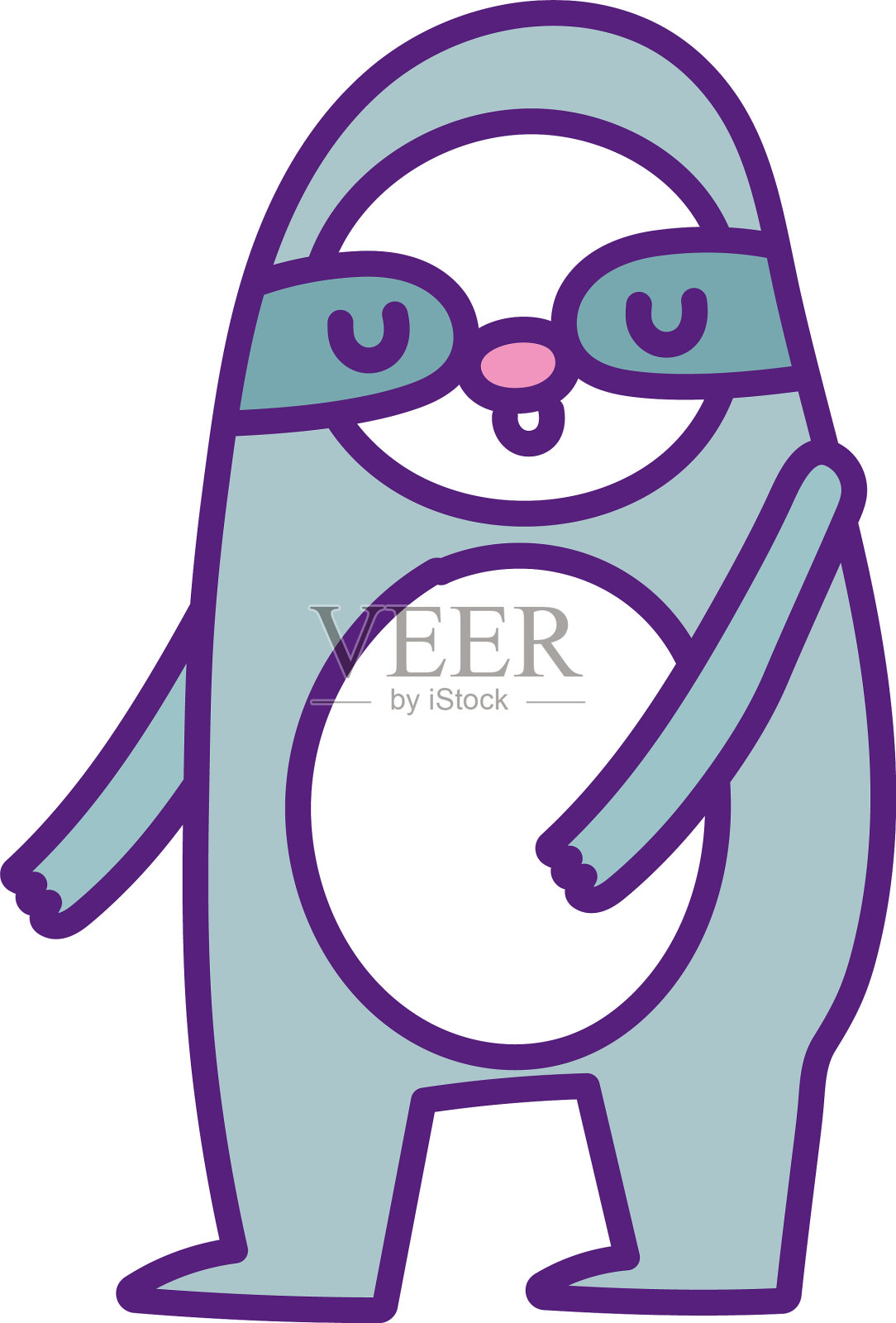 可爱的树懒动物野生动物卡通图标设计元素图片