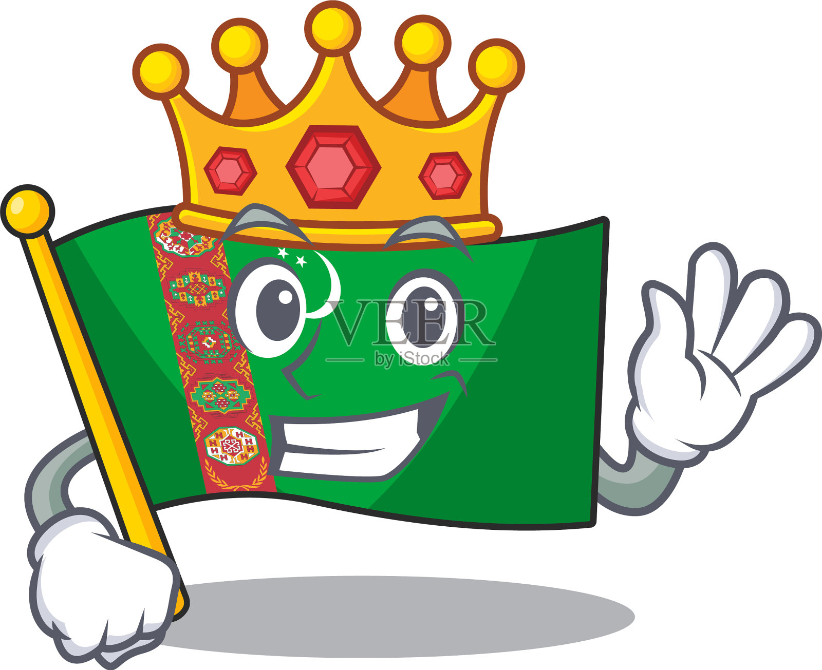 卡通上的印度尼西亚国王国旗土库曼斯坦设计元素图片