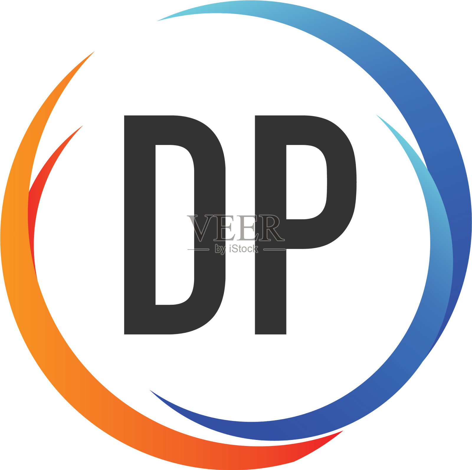 首字母dp创意的旋风设计标志插画图片素材