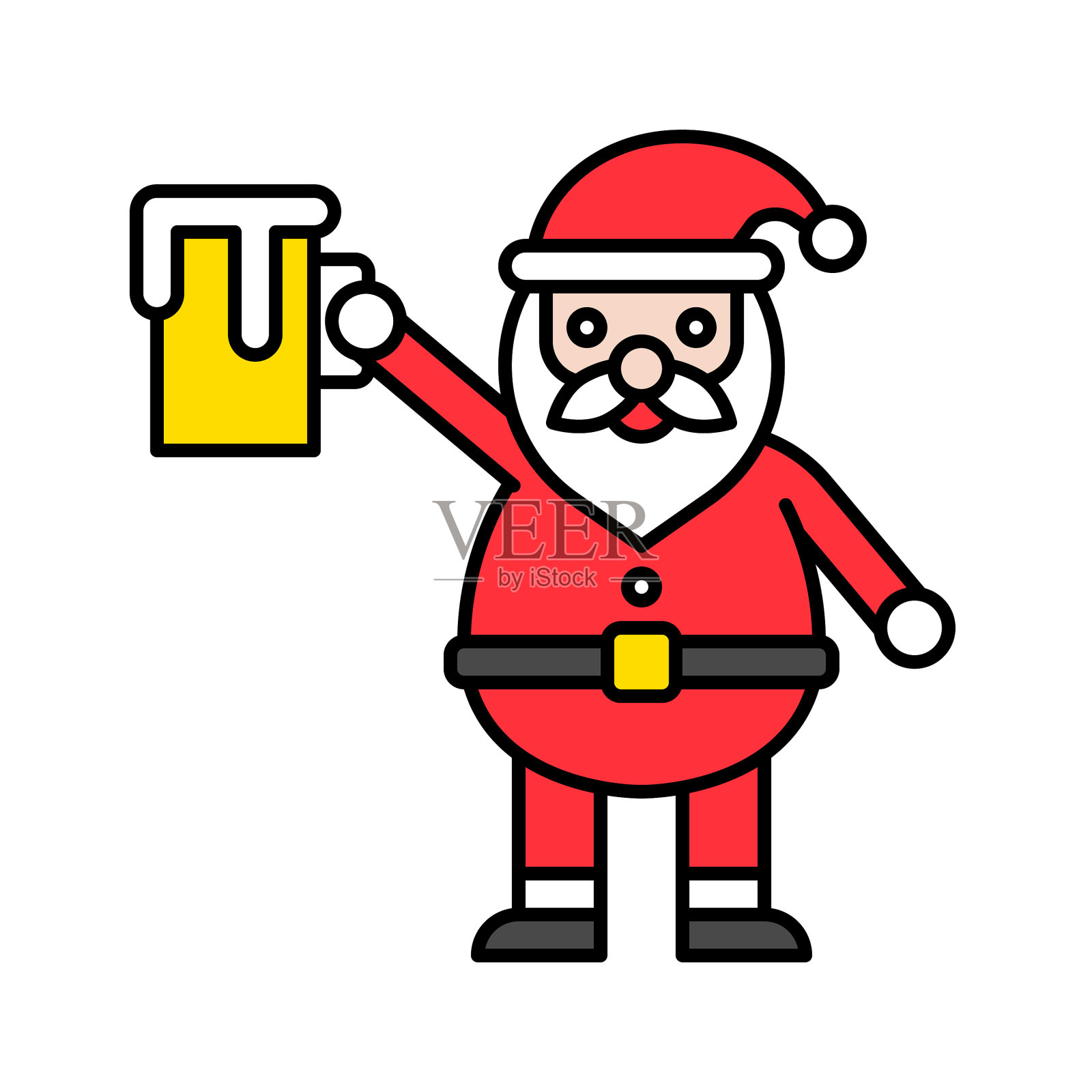 圣诞老人拿啤酒杯与圣诞节有关设计元素图片