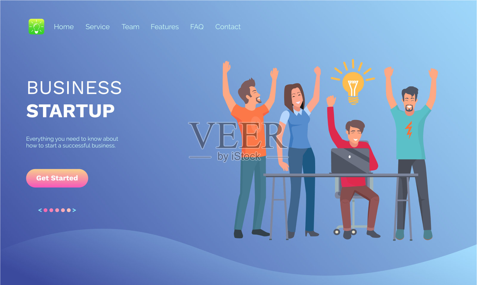 团队合作成功创意创业插画图片素材