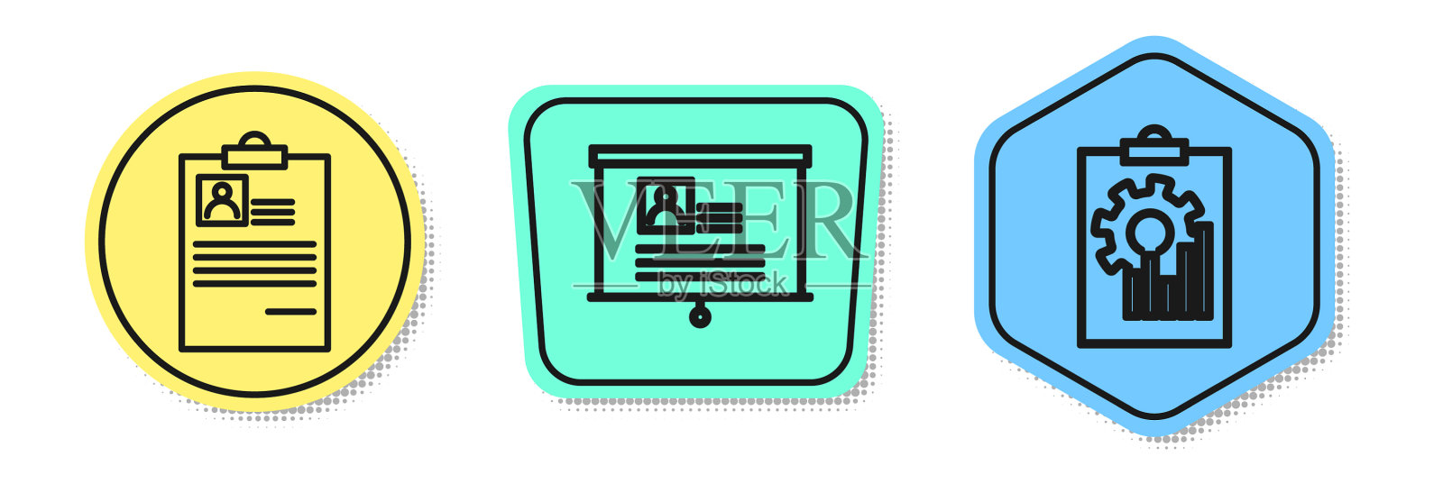 设置行剪贴板与简历板与简历插画图片素材