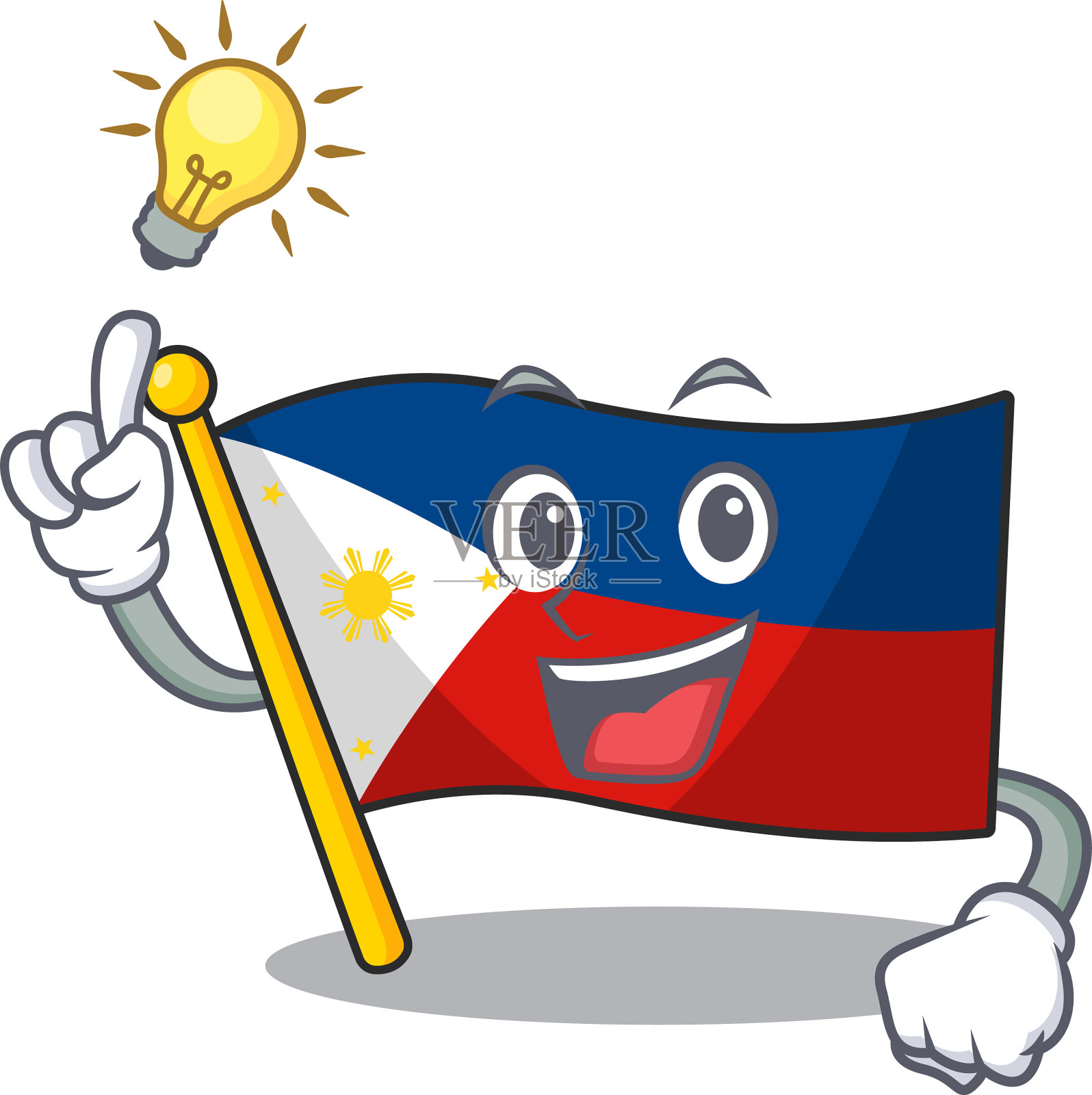 有一个可爱的菲律宾国旗卡通的想法设计元素图片