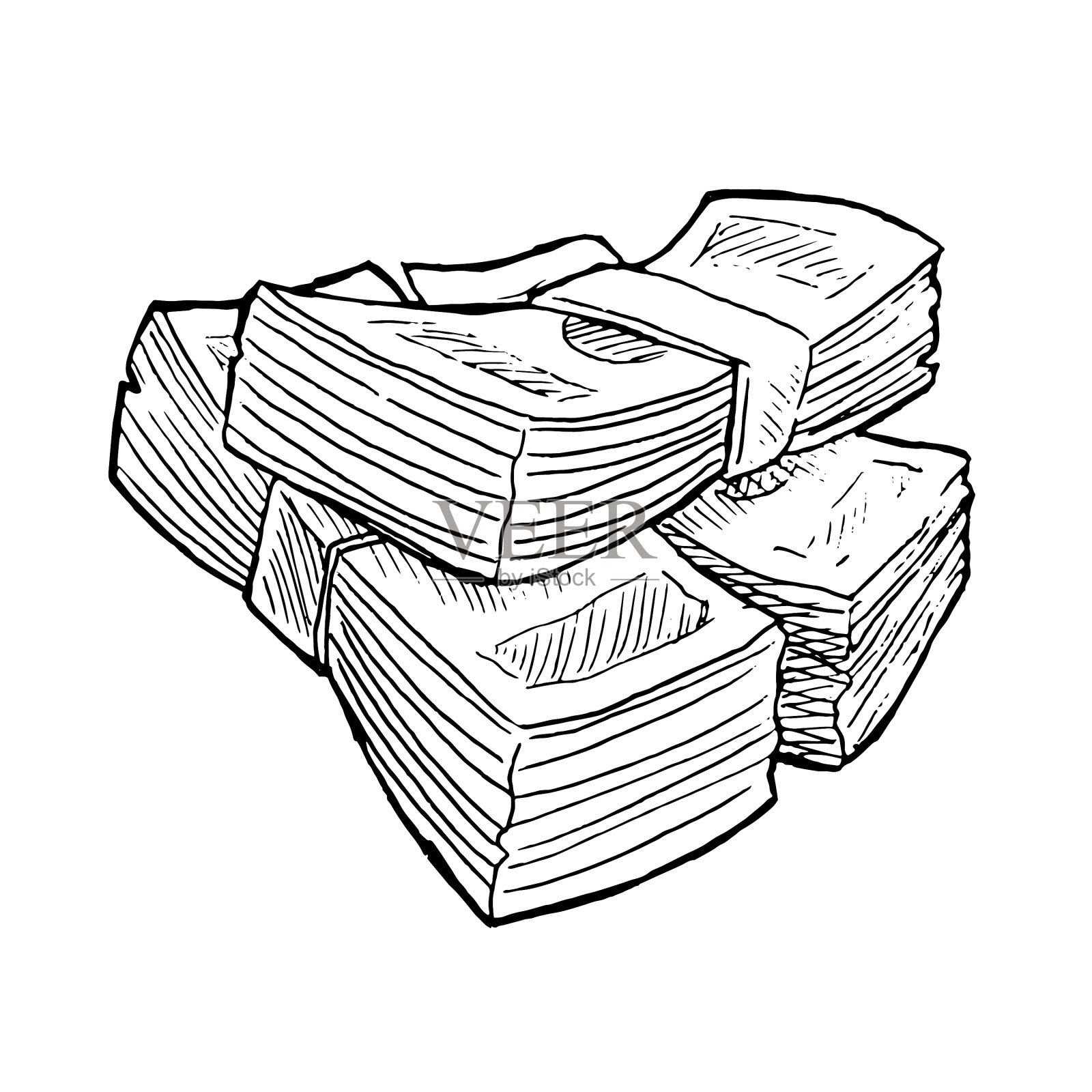 叠纸币是无色的插画图片素材
