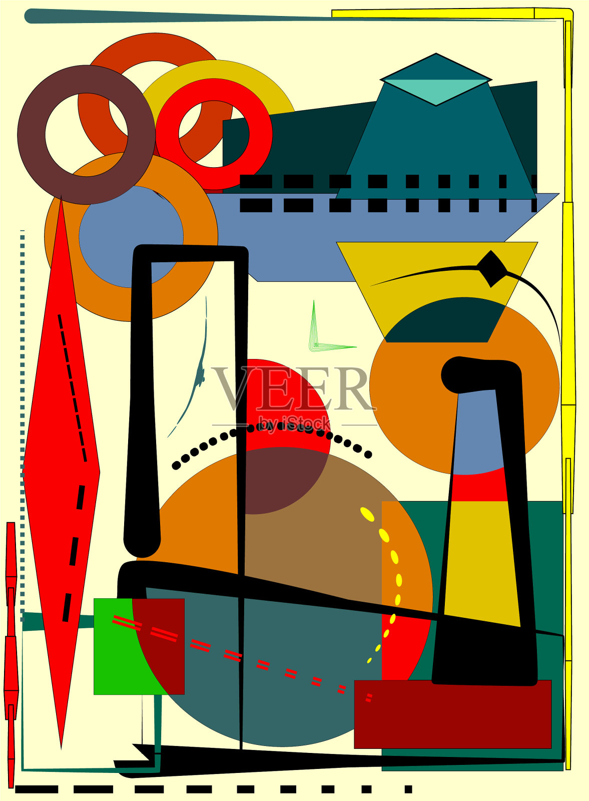 城市涂鸦的颜色插画图片素材