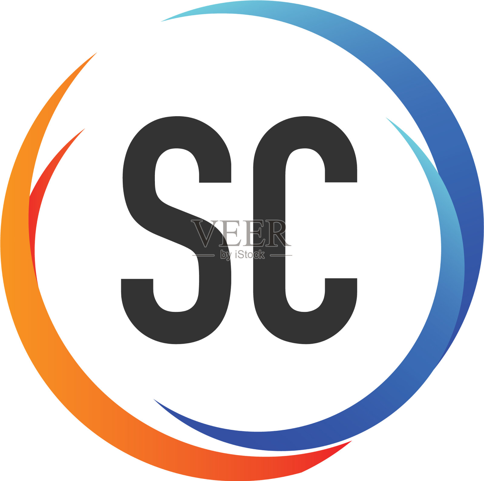 首字母sc创意的勾形设计标志插画图片素材