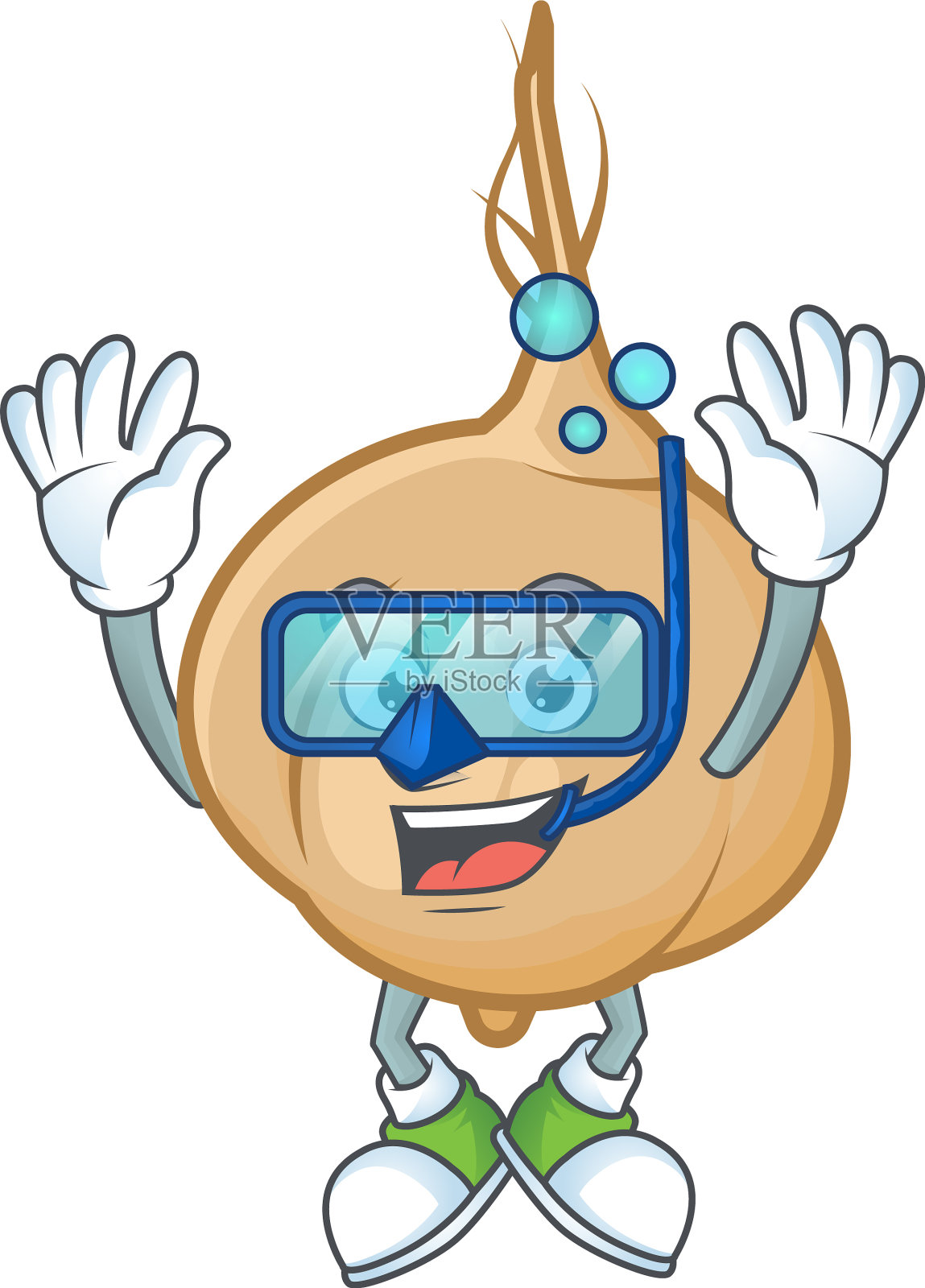 微笑豆豆卡通人物风格的穿着设计元素图片