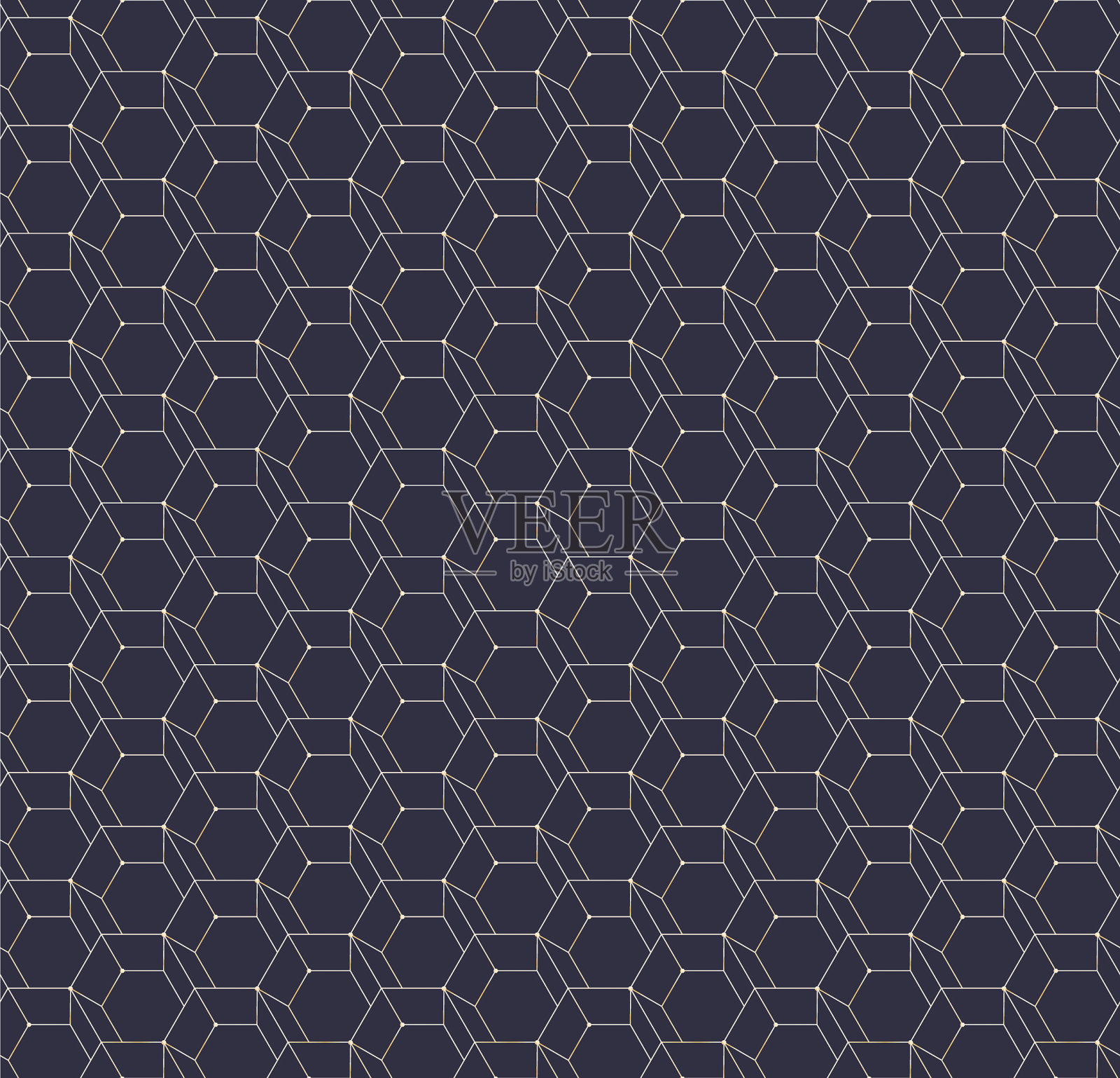 抽象六角形几何无缝图案插画图片素材