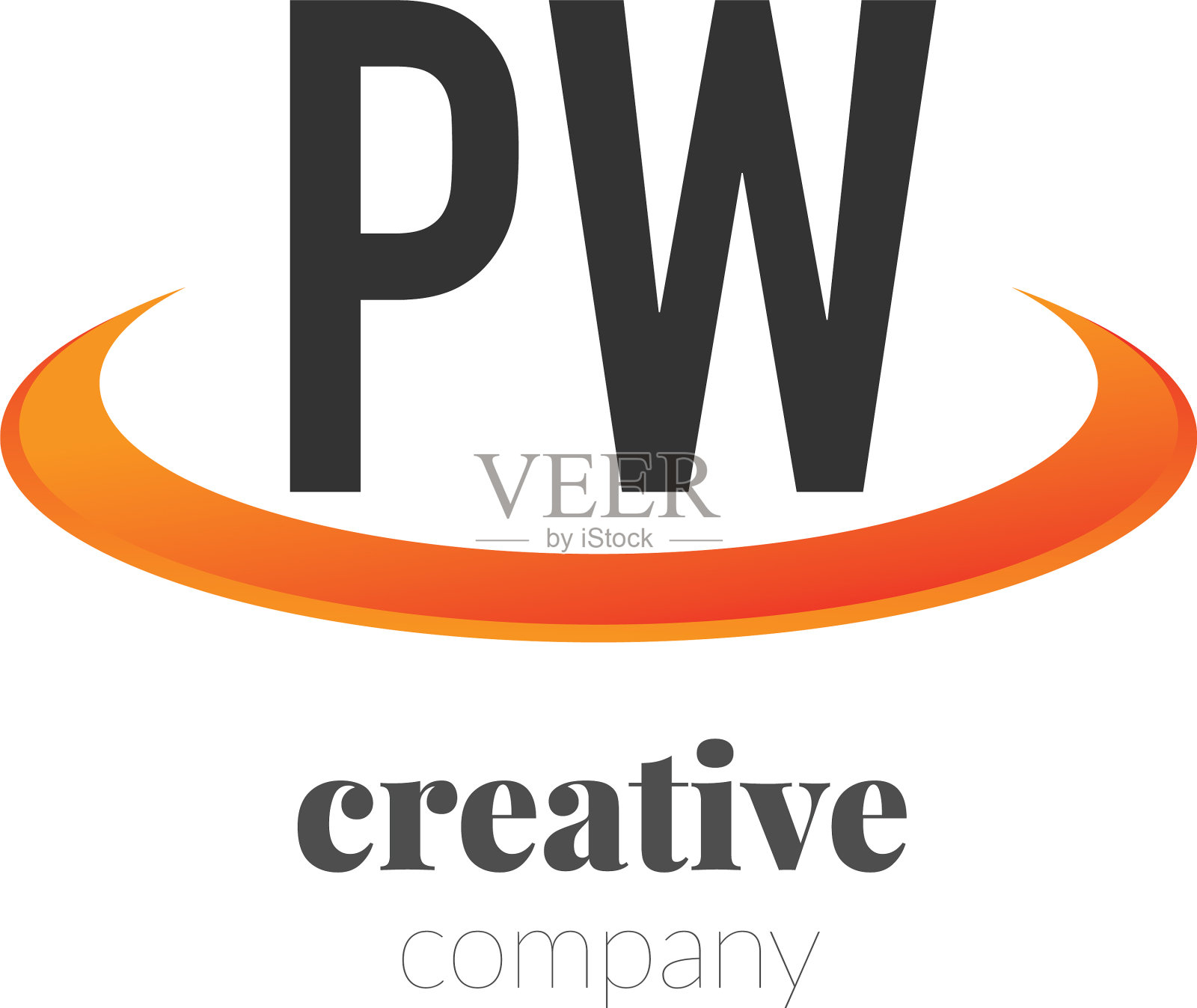 首字母pw创意的swoosh设计标志插画图片素材