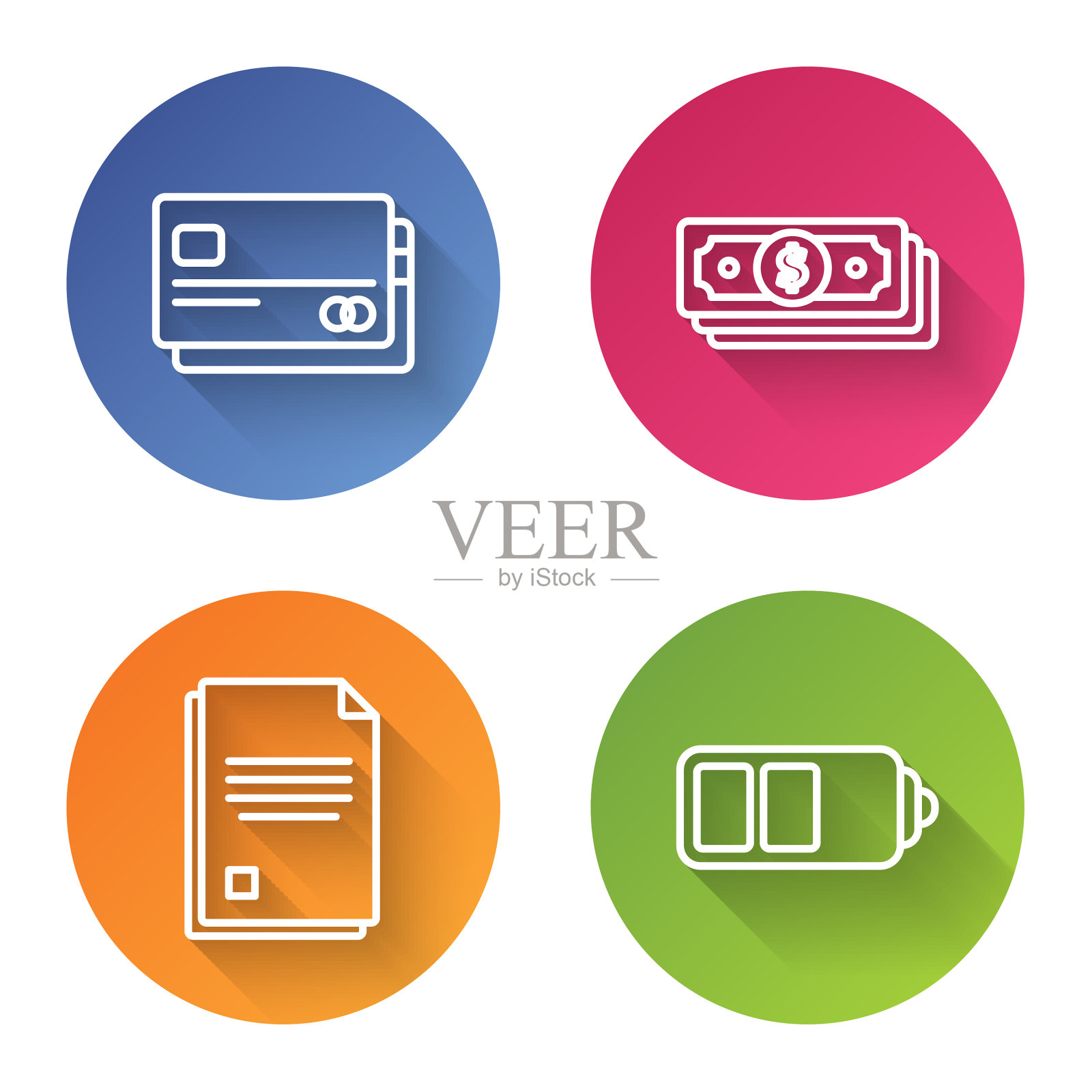 信用卡堆，纸币，现金图标素材