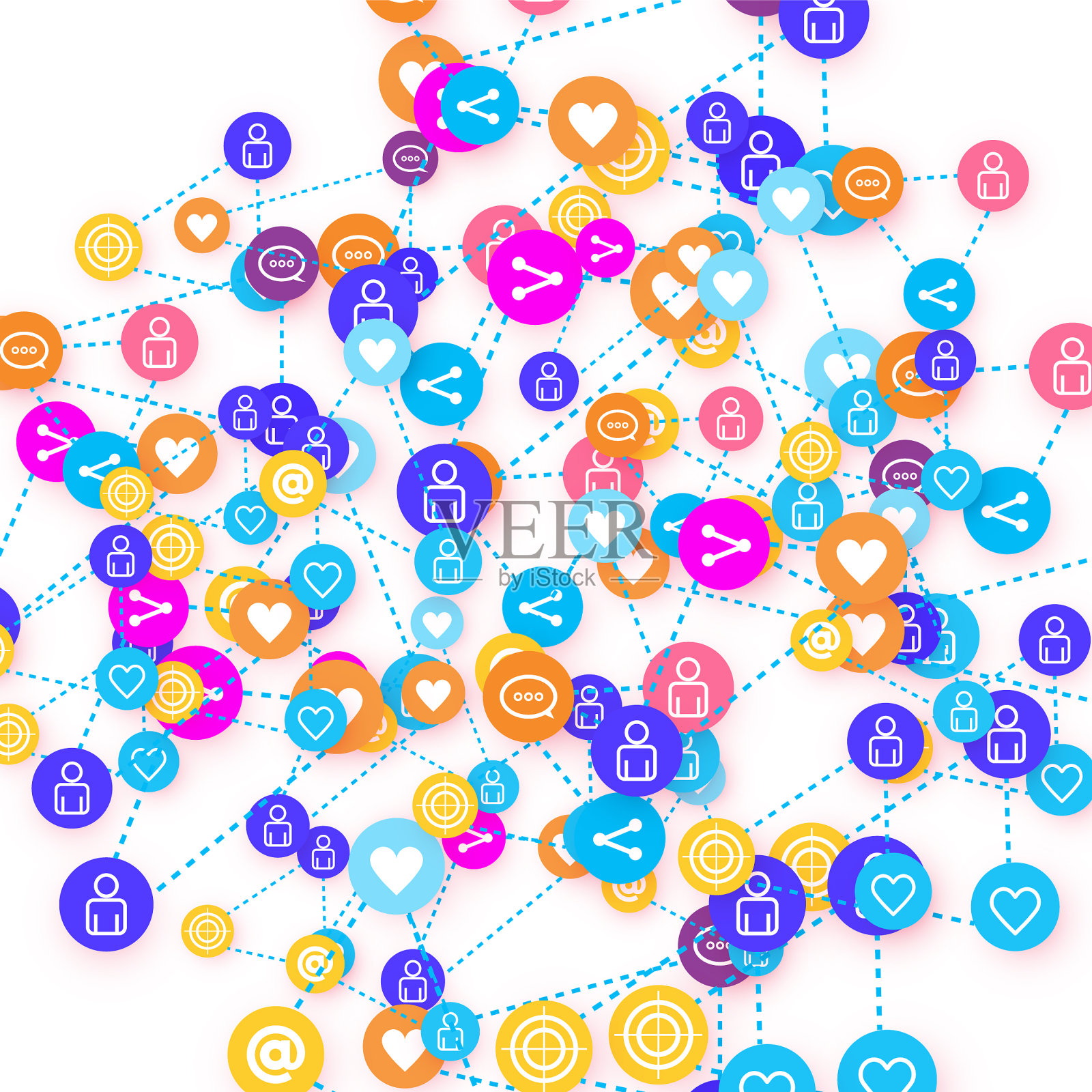 社会化媒体营销传播理念插画图片素材