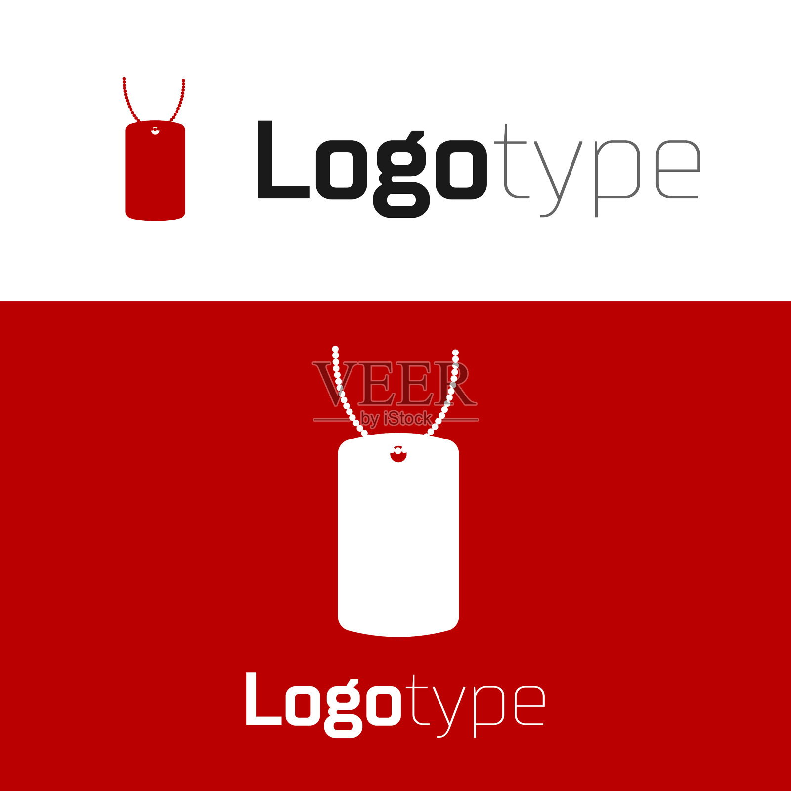 红色军犬标签图标孤立在白色上插画图片素材