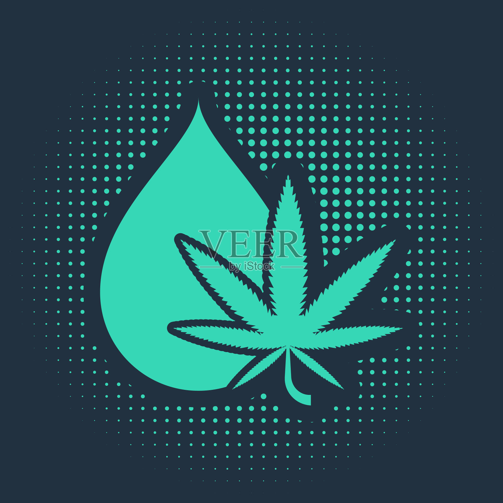 绿色医用大麻或大麻叶橄榄油插画图片素材