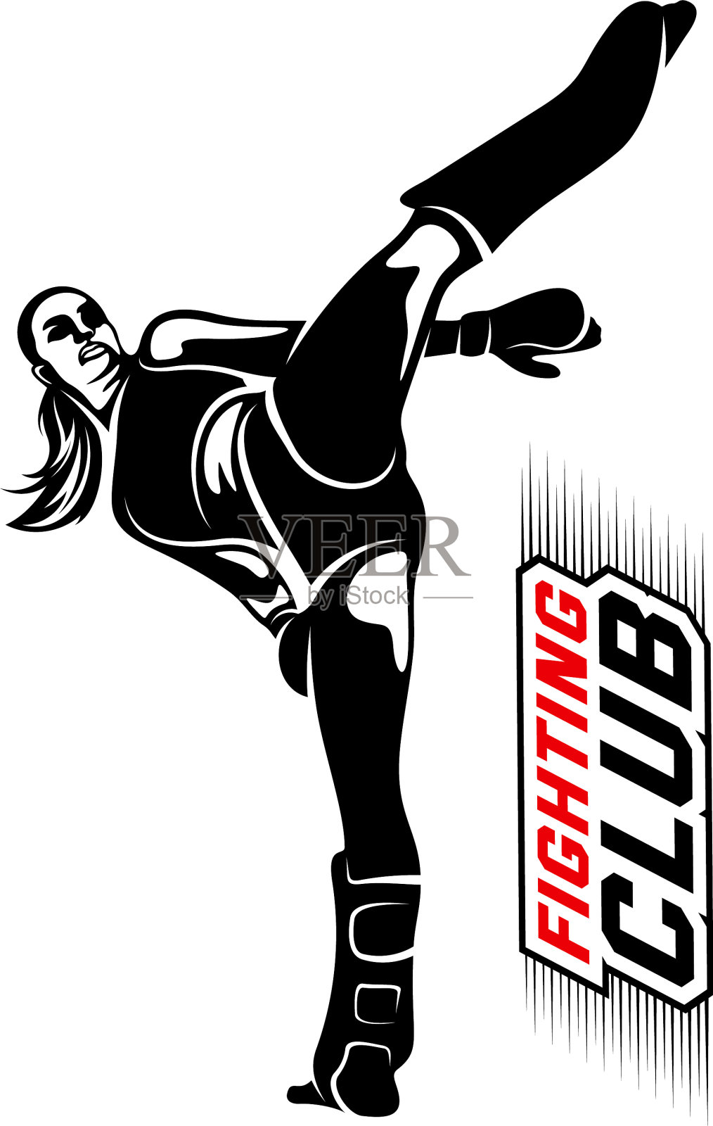 格斗玩家标志设计拳击标志模板设计元素图片