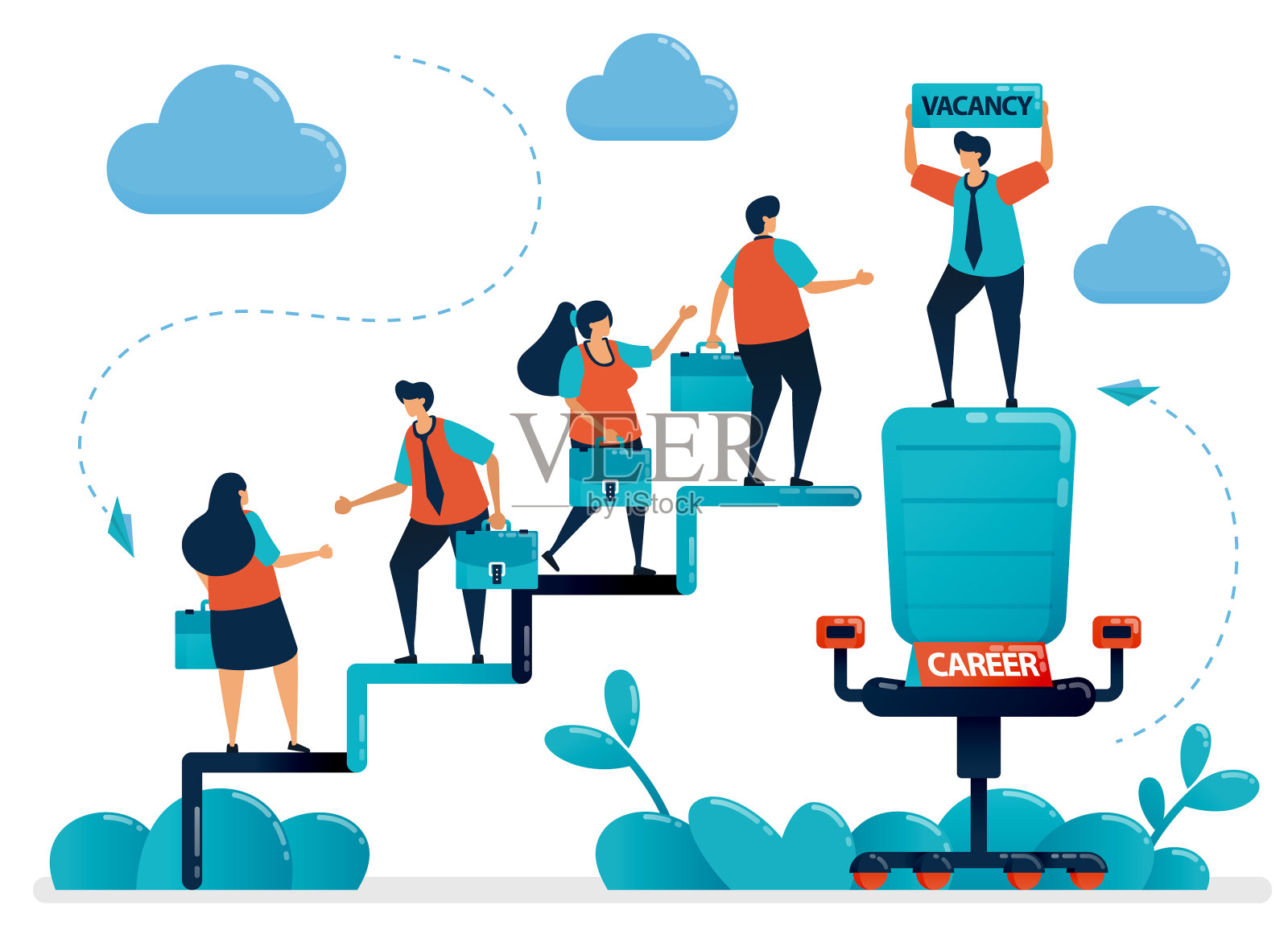 招聘会上的就业机会都在招聘设计元素图片