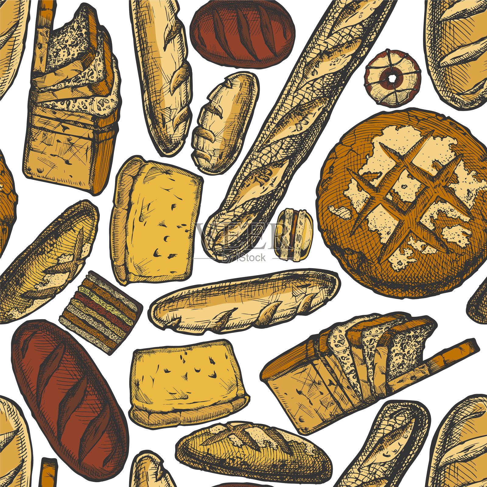 手绘烘焙产品插画图片素材