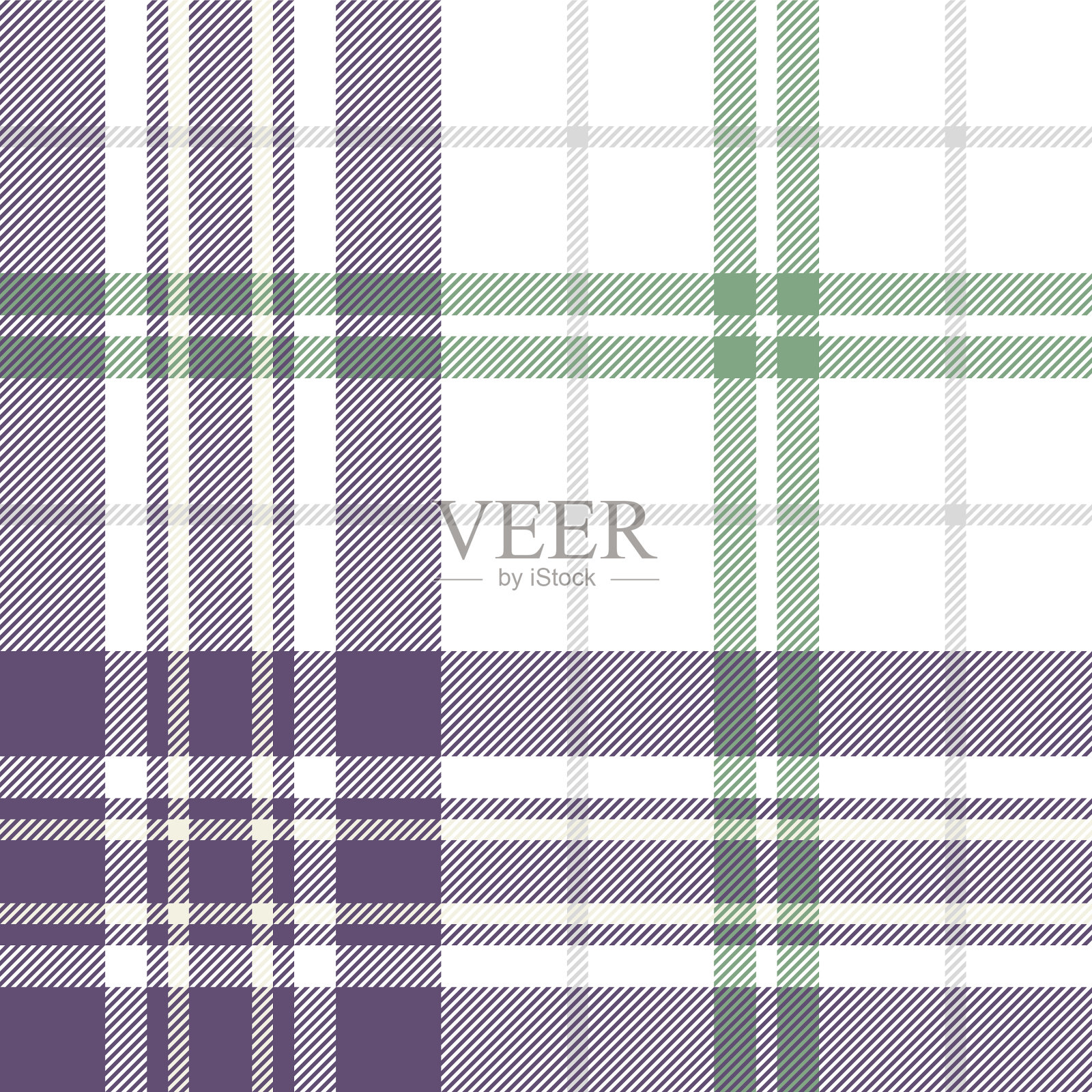 无缝格子图案紫绿白插画图片素材