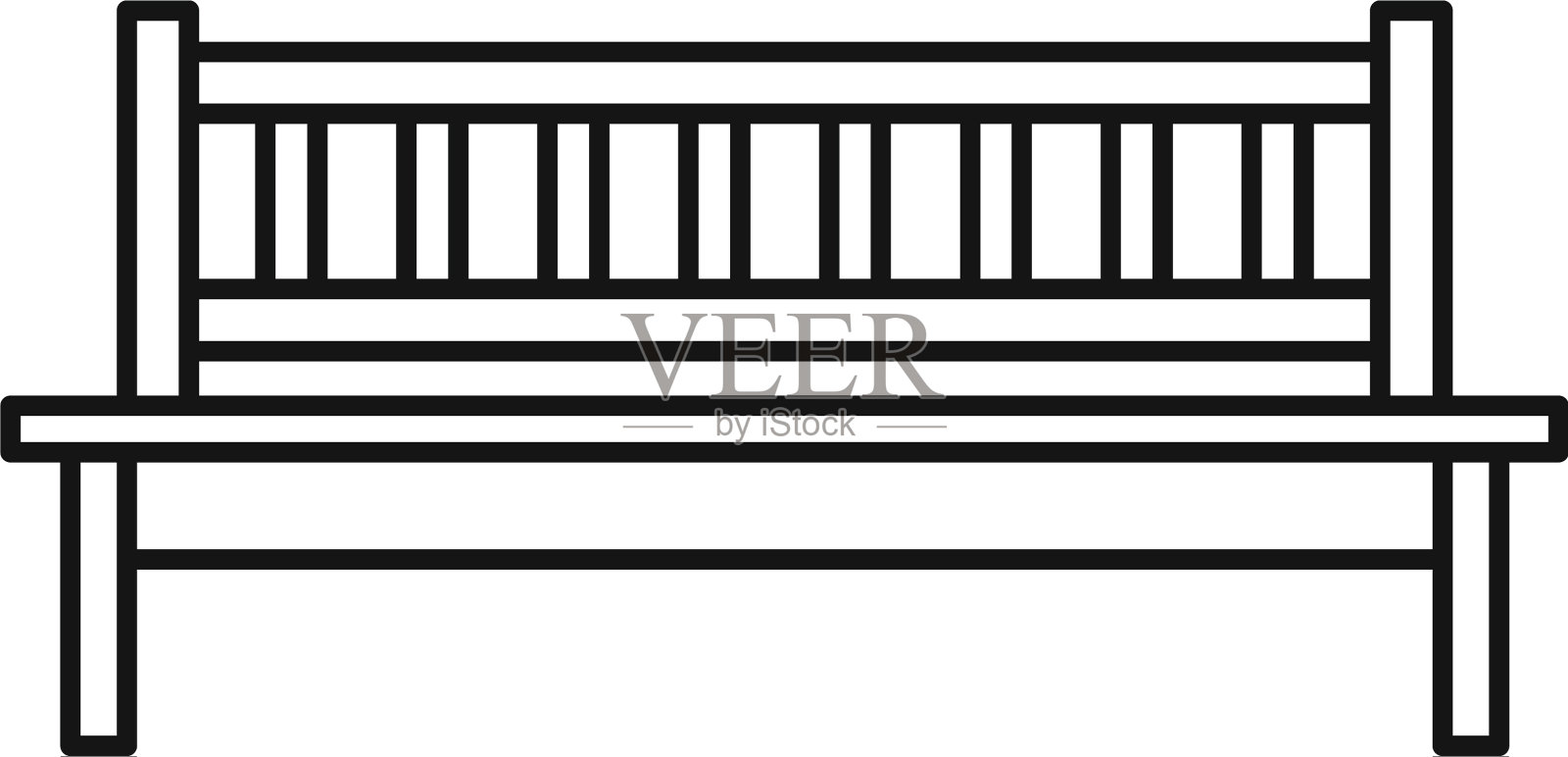 花园长凳图标轮廓风格设计元素图片