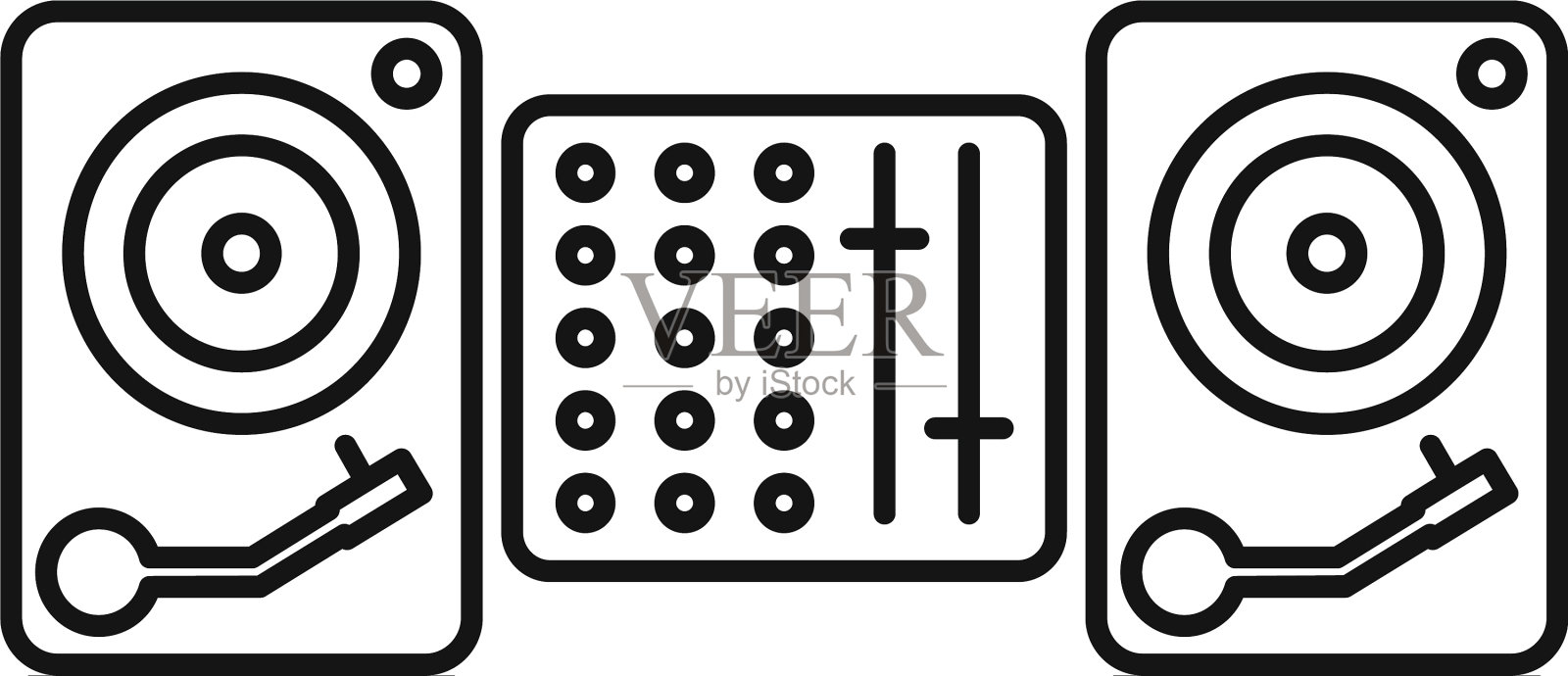DJ设备图标轮廓风格图标素材