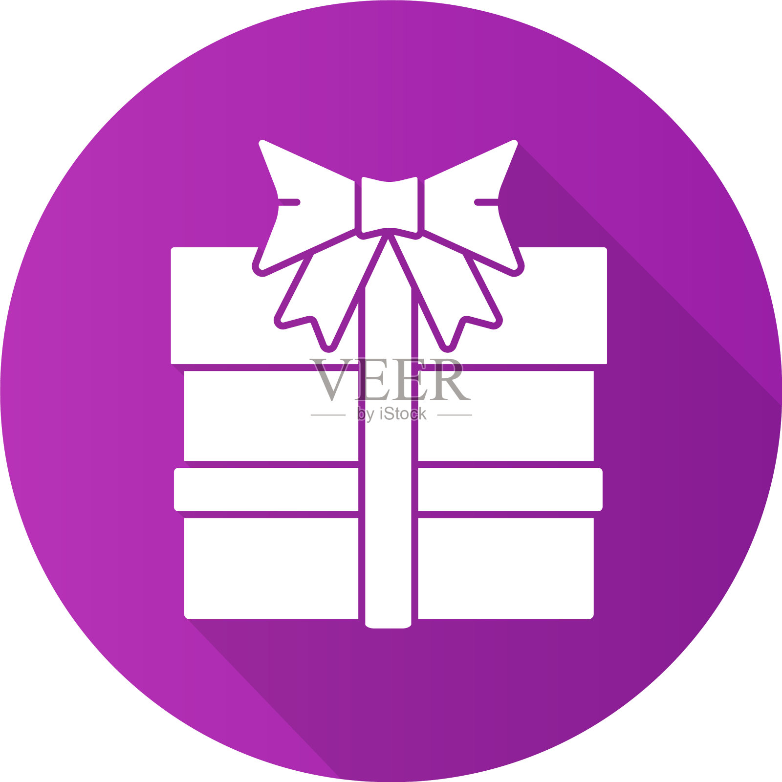 礼品盒平面设计长影子图标图标素材