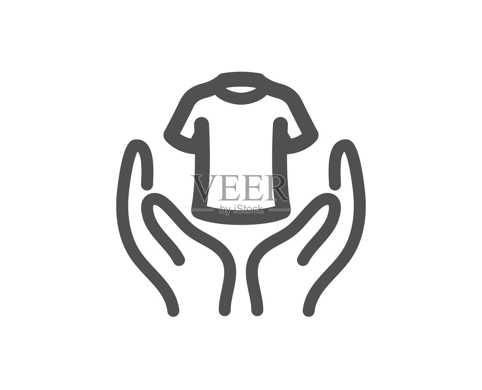 手持t恤图标洗衣衬衫标志服装图标素材