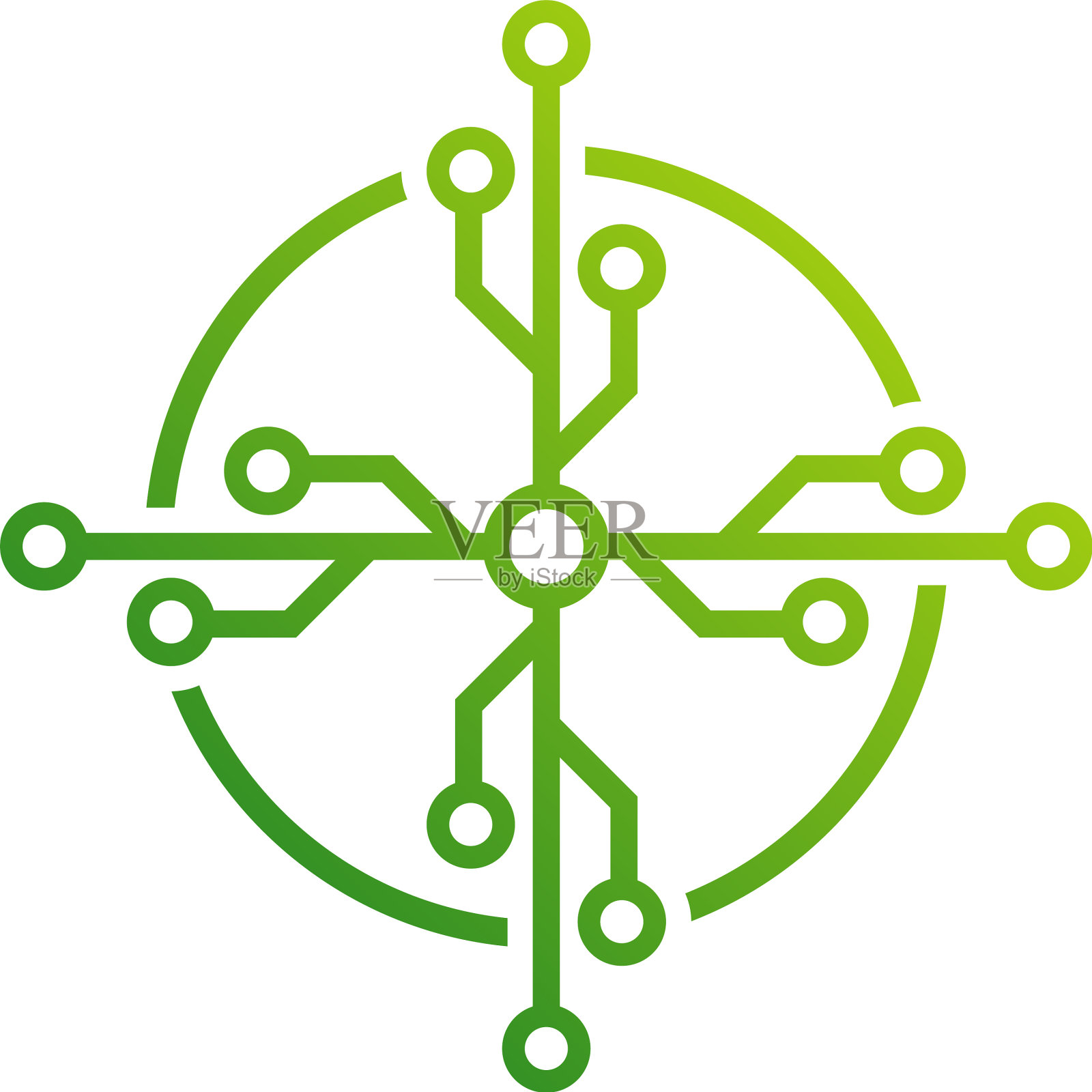 电路标志设计模板圆形标志图标设计元素图片