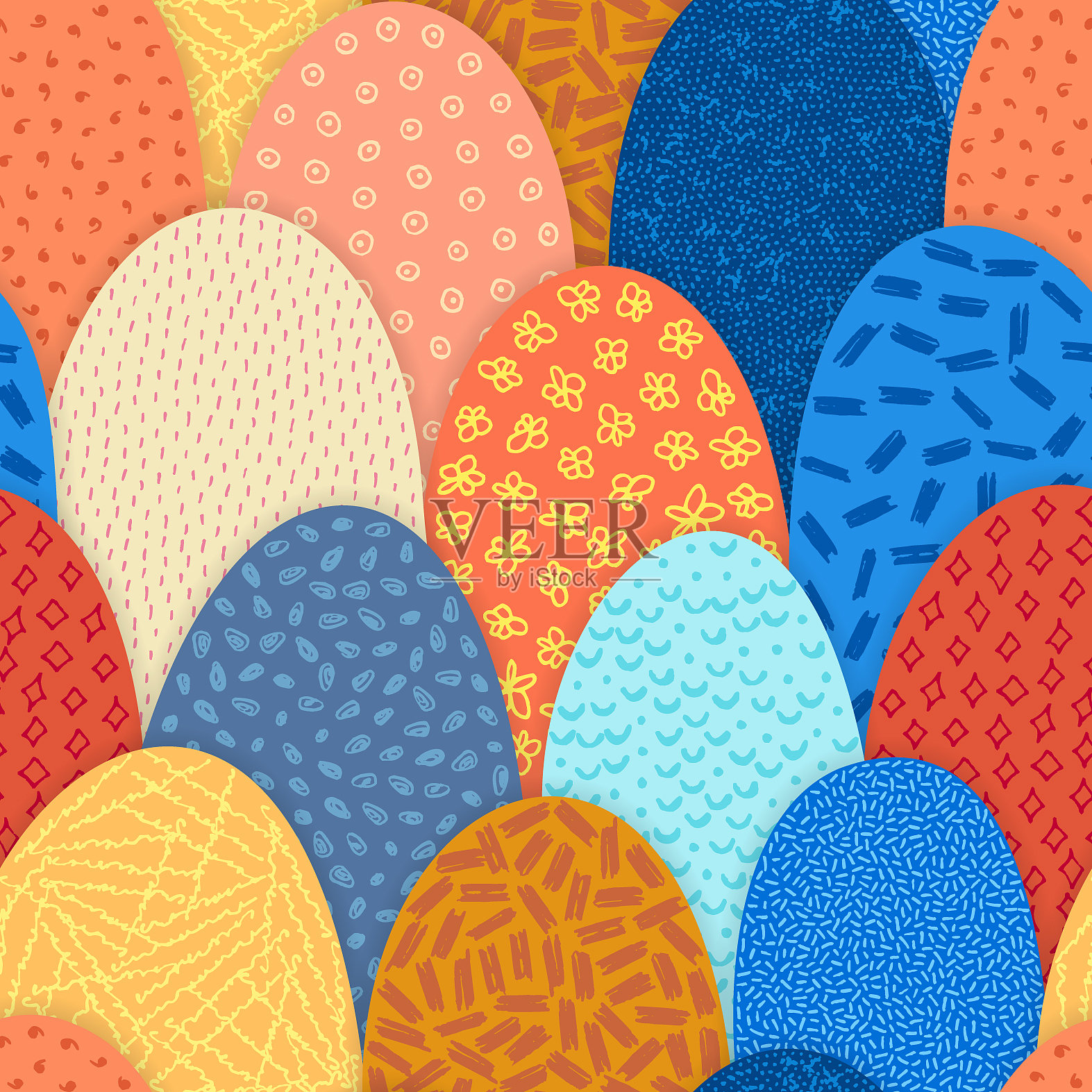 无缝抽象图案与手绘插画图片素材