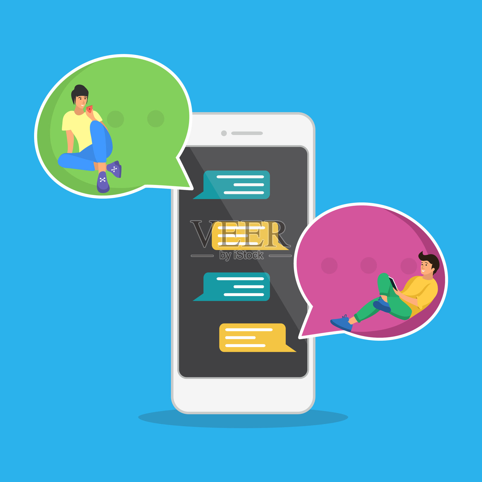 发表评论的演讲泡泡插画图片素材