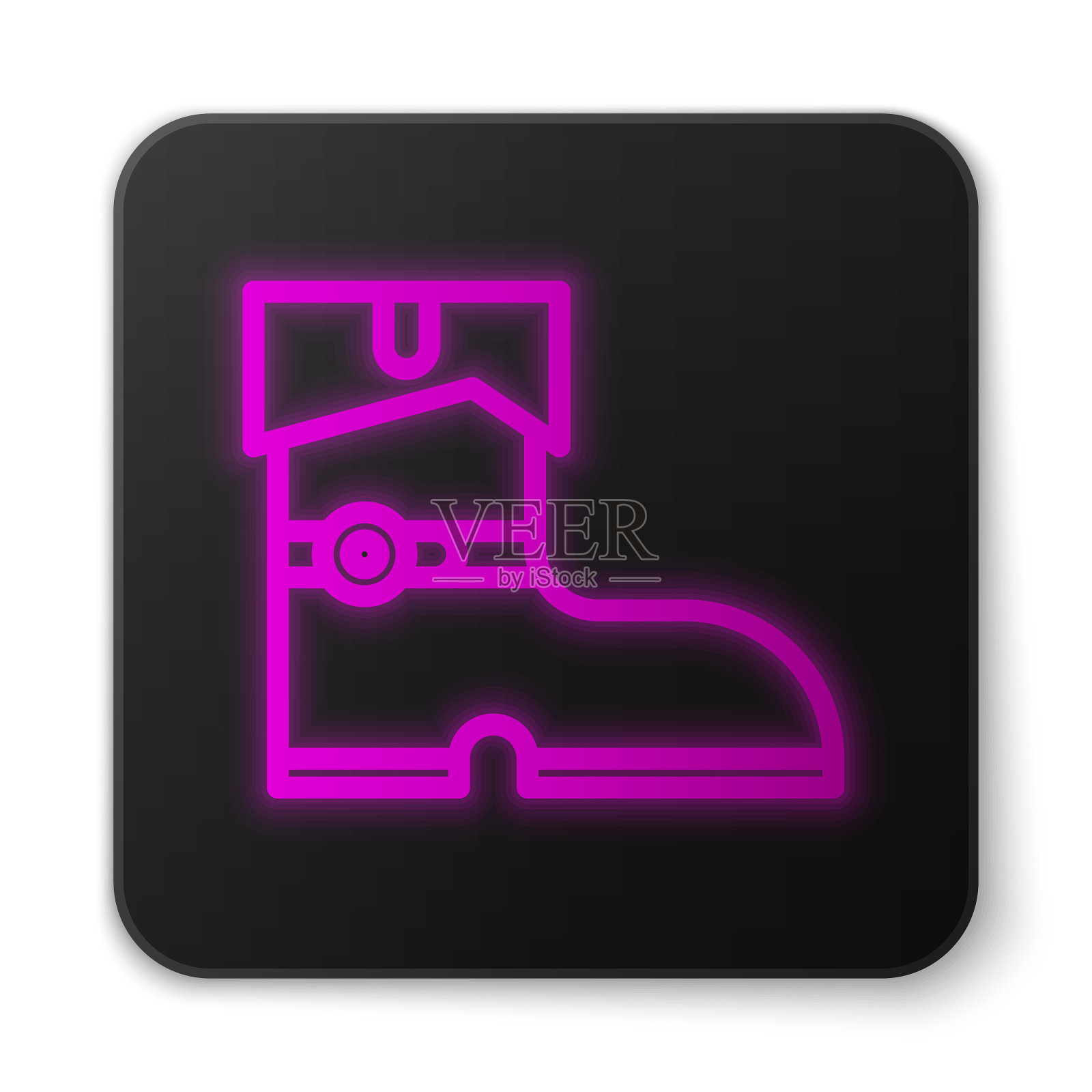 发光的霓虹线皮革海盗靴图标图标素材