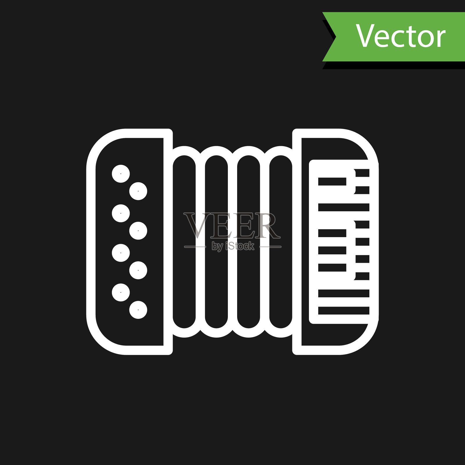 白线乐器手风琴图标图标素材