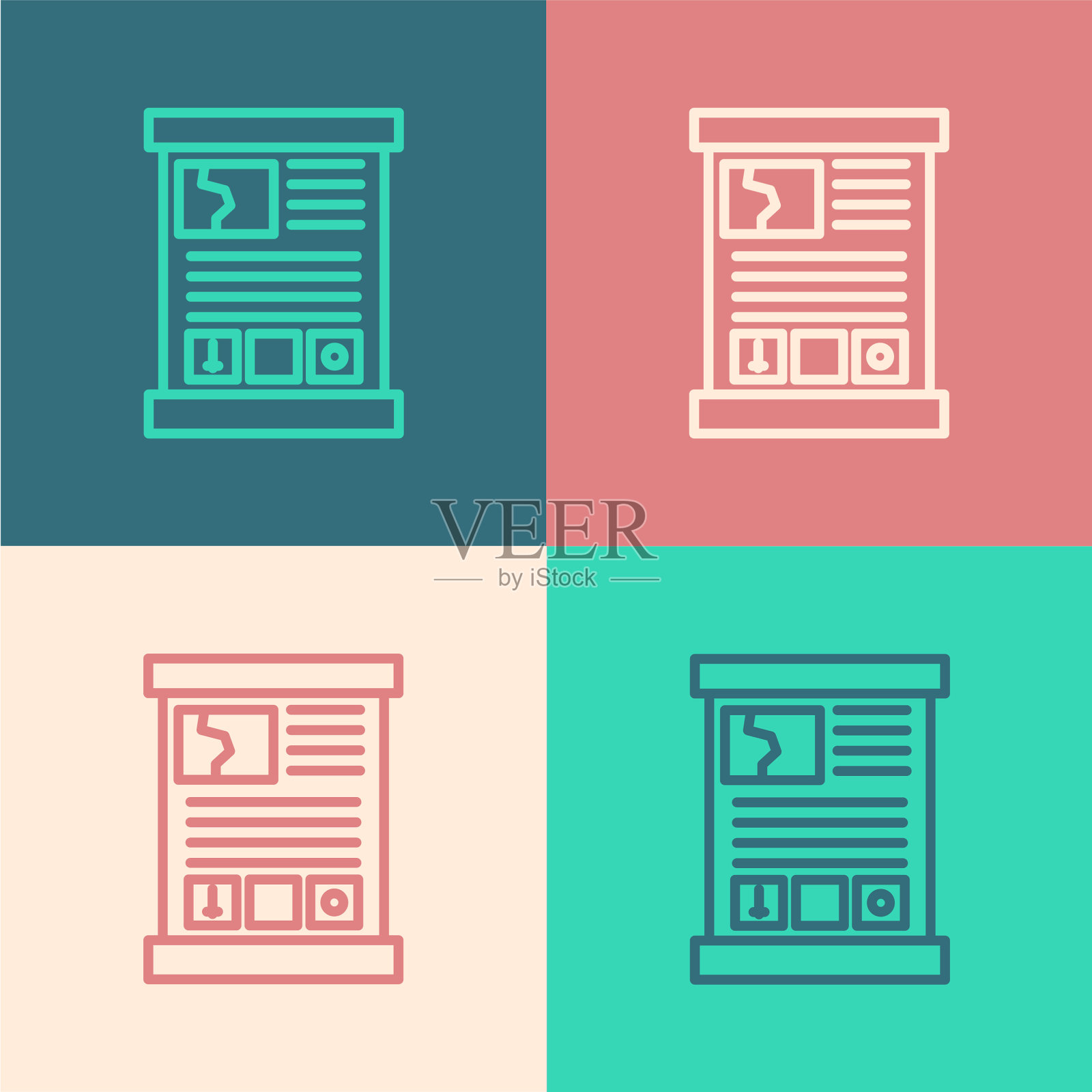 游戏中的颜色线图标隔离颜色图标素材