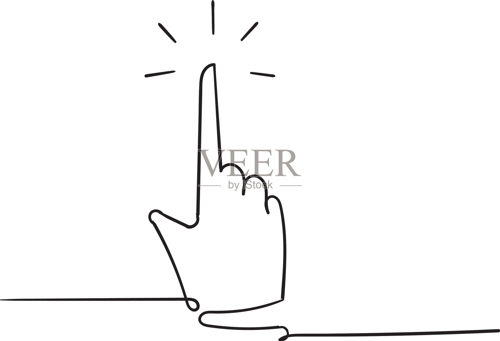 指针图标在涂鸦中连续手绘插画图片素材