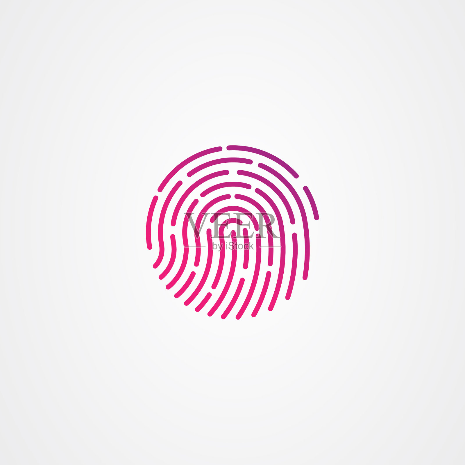 指纹图标标识设计简单扁平插画图片素材