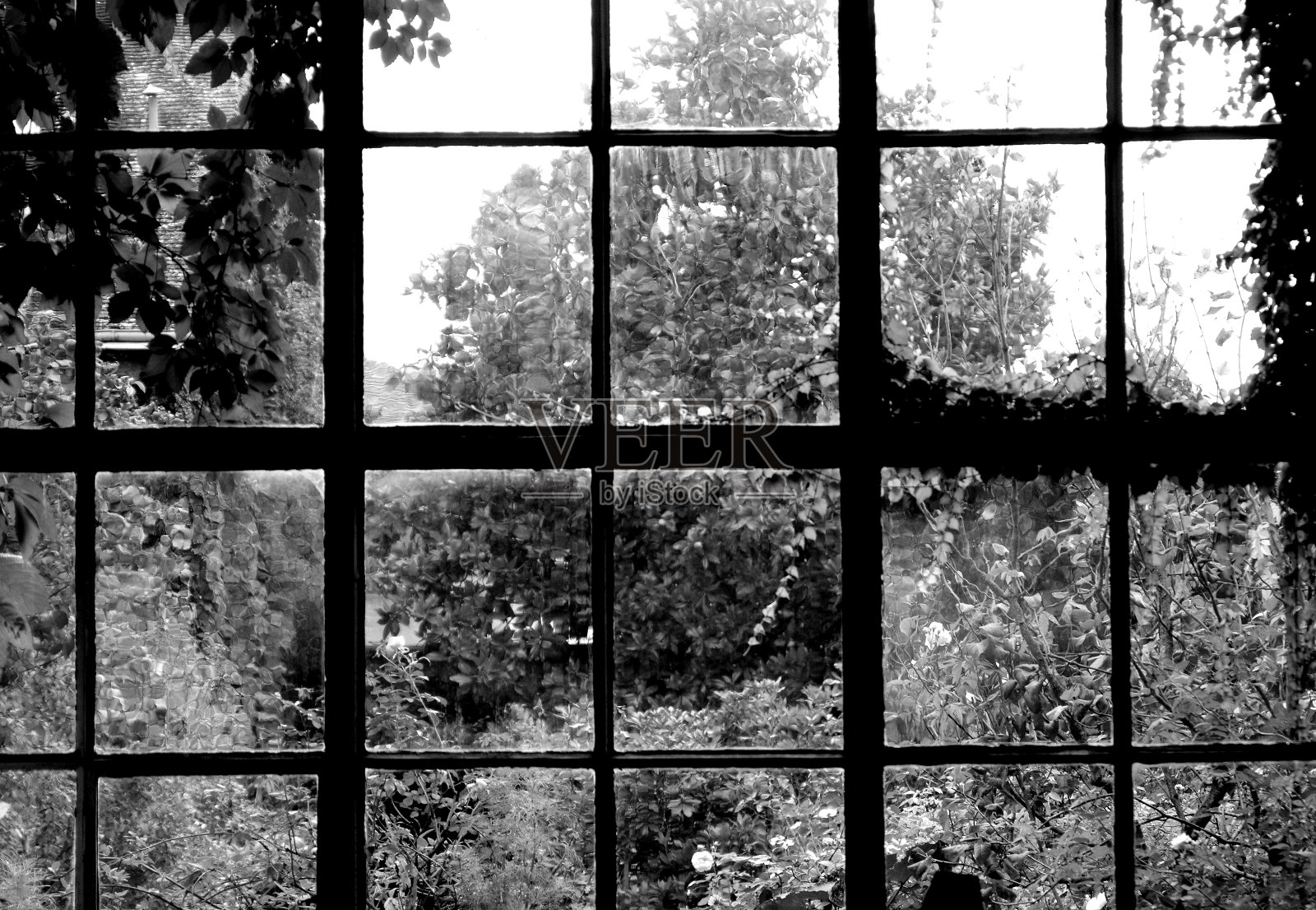 室内复古的空白窗户。照片摄影图片