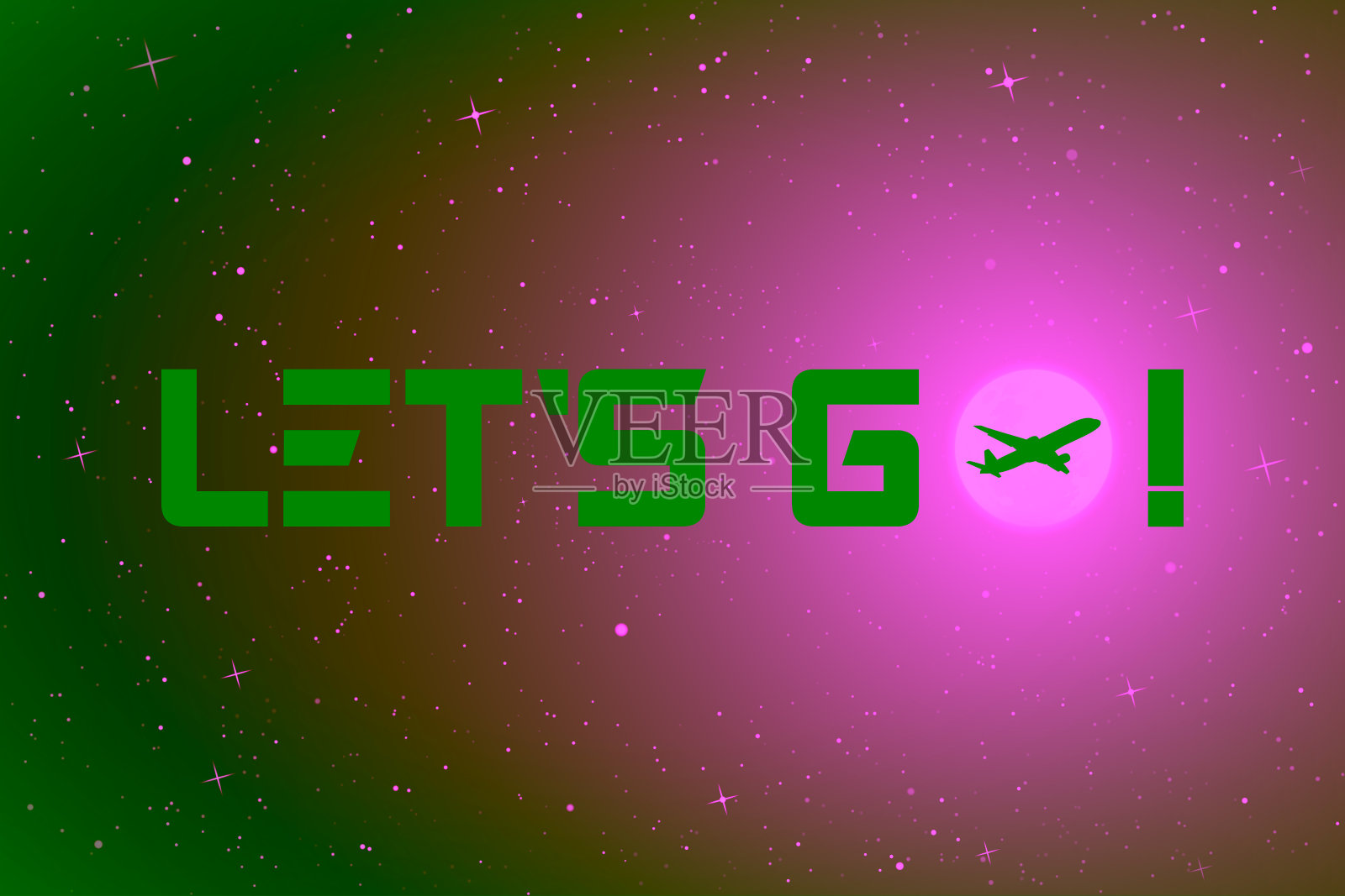 矢量插图与满月和客机插画图片素材