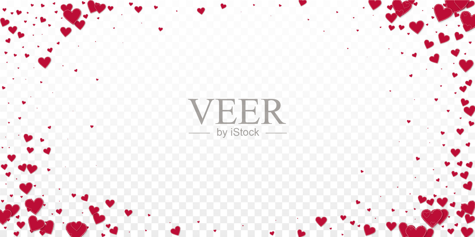 红心爱情纸屑情人节小摆设插画图片素材