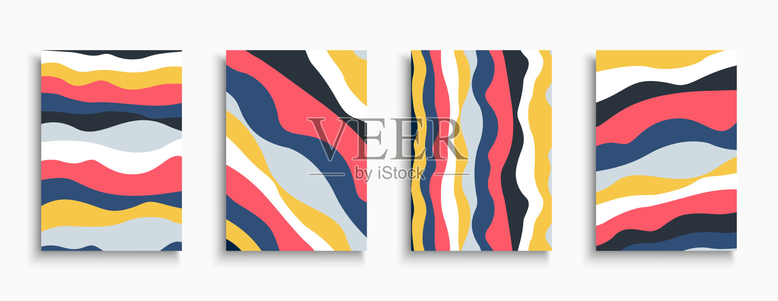 收藏丰富多彩的当代封面、模板、海报、海报、宣传册、横幅、传单等。艺术时尚亮丽的背景。抽象时尚充满活力的绘画设计插画图片素材