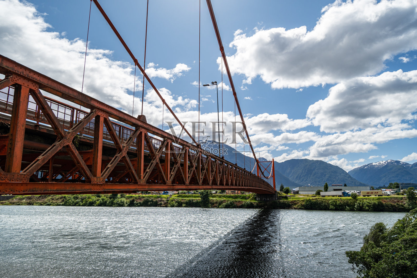 艾森港的总统Ibañez桥照片摄影图片