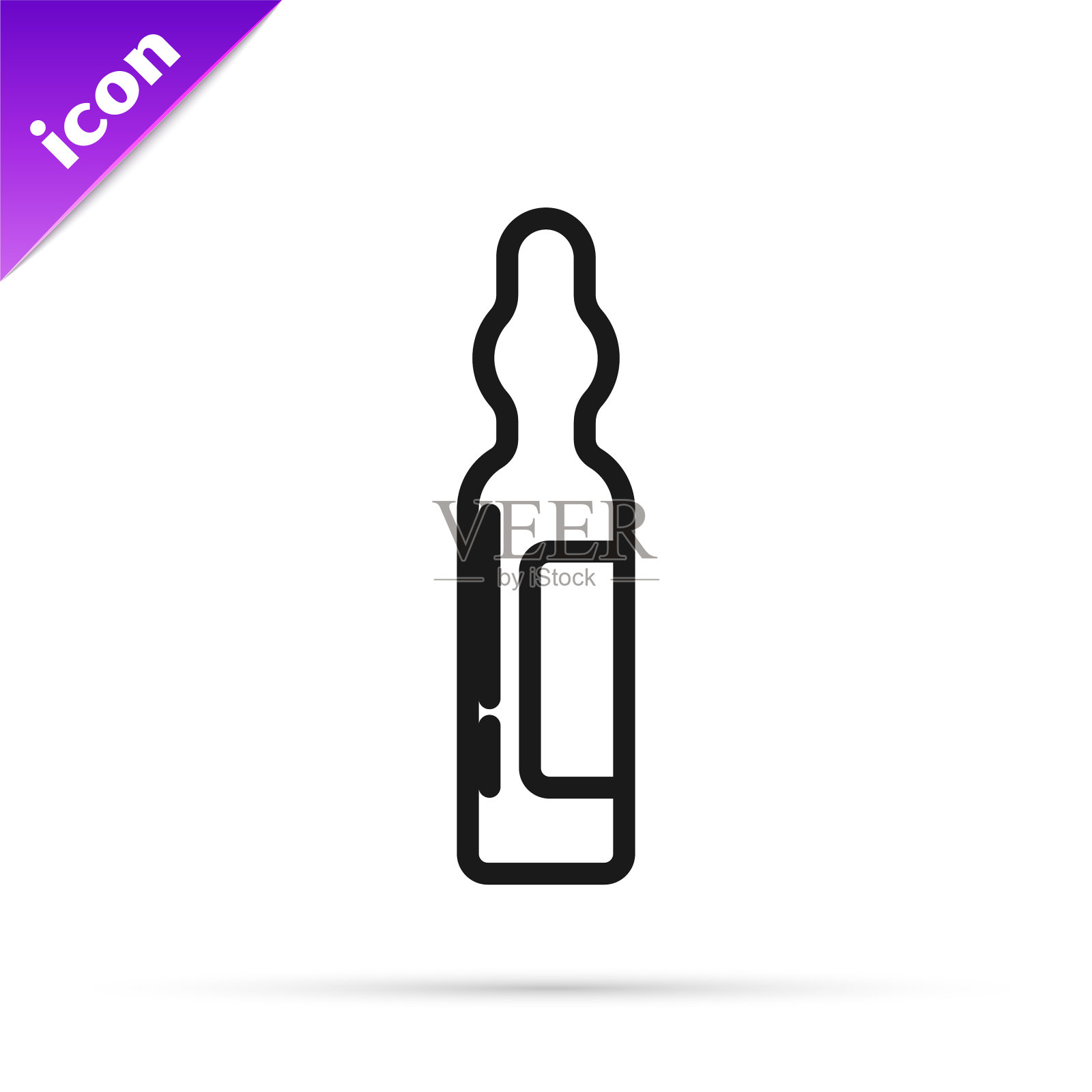 黑线宠物药瓶医疗图标隔离上插画图片素材