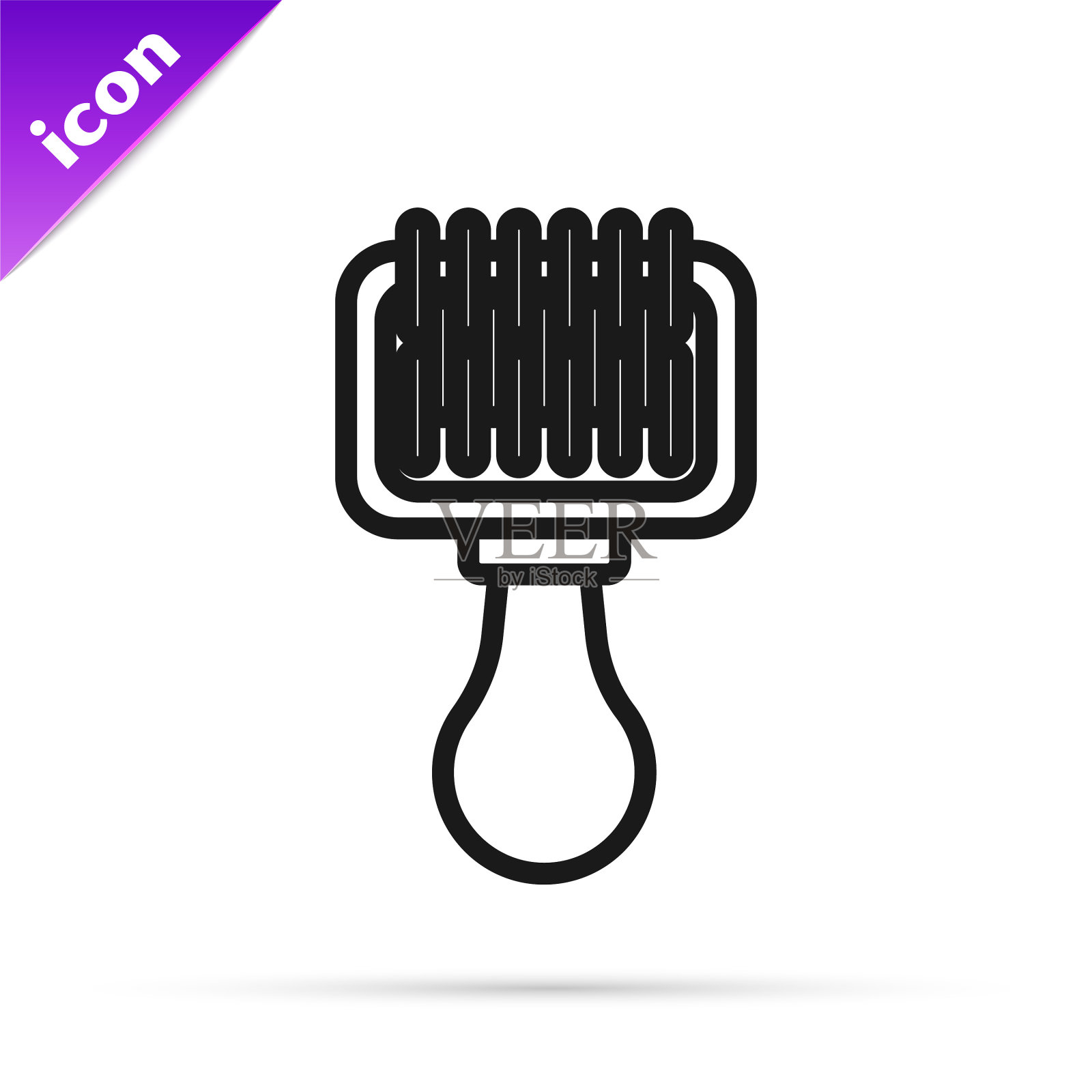 黑线毛刷狗和猫的图标图标素材