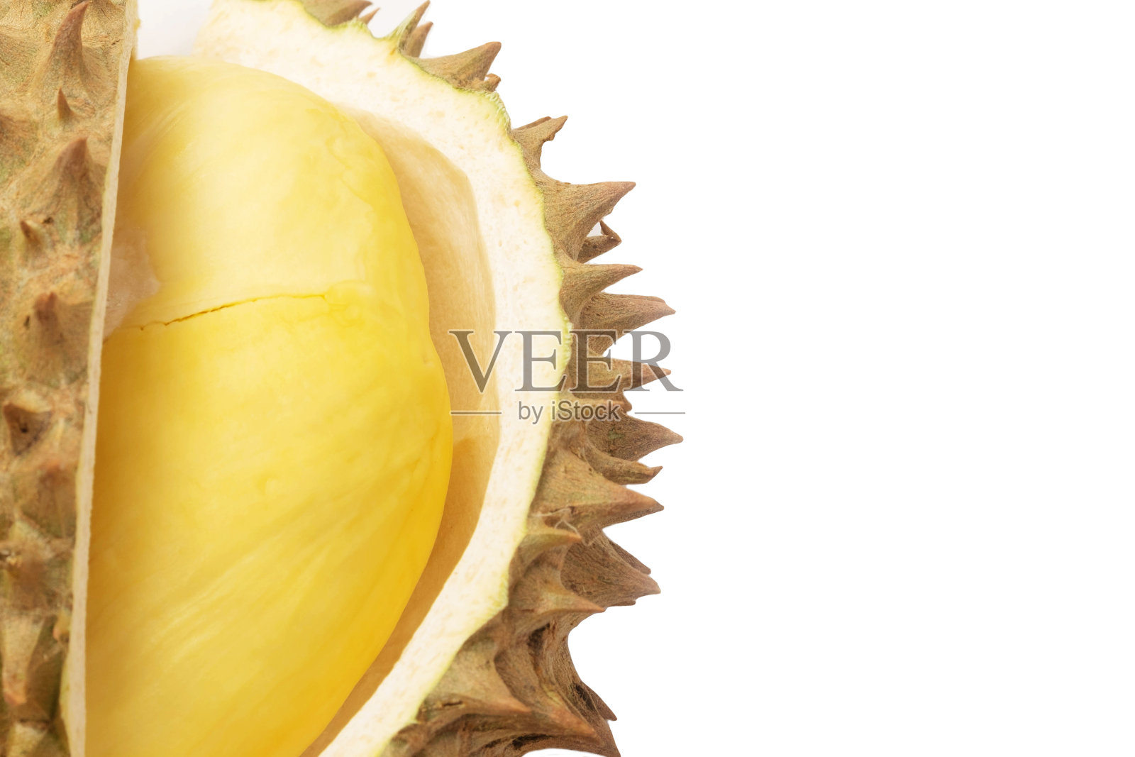 榴莲，水果之王，白色背景上的榴莲。照片摄影图片