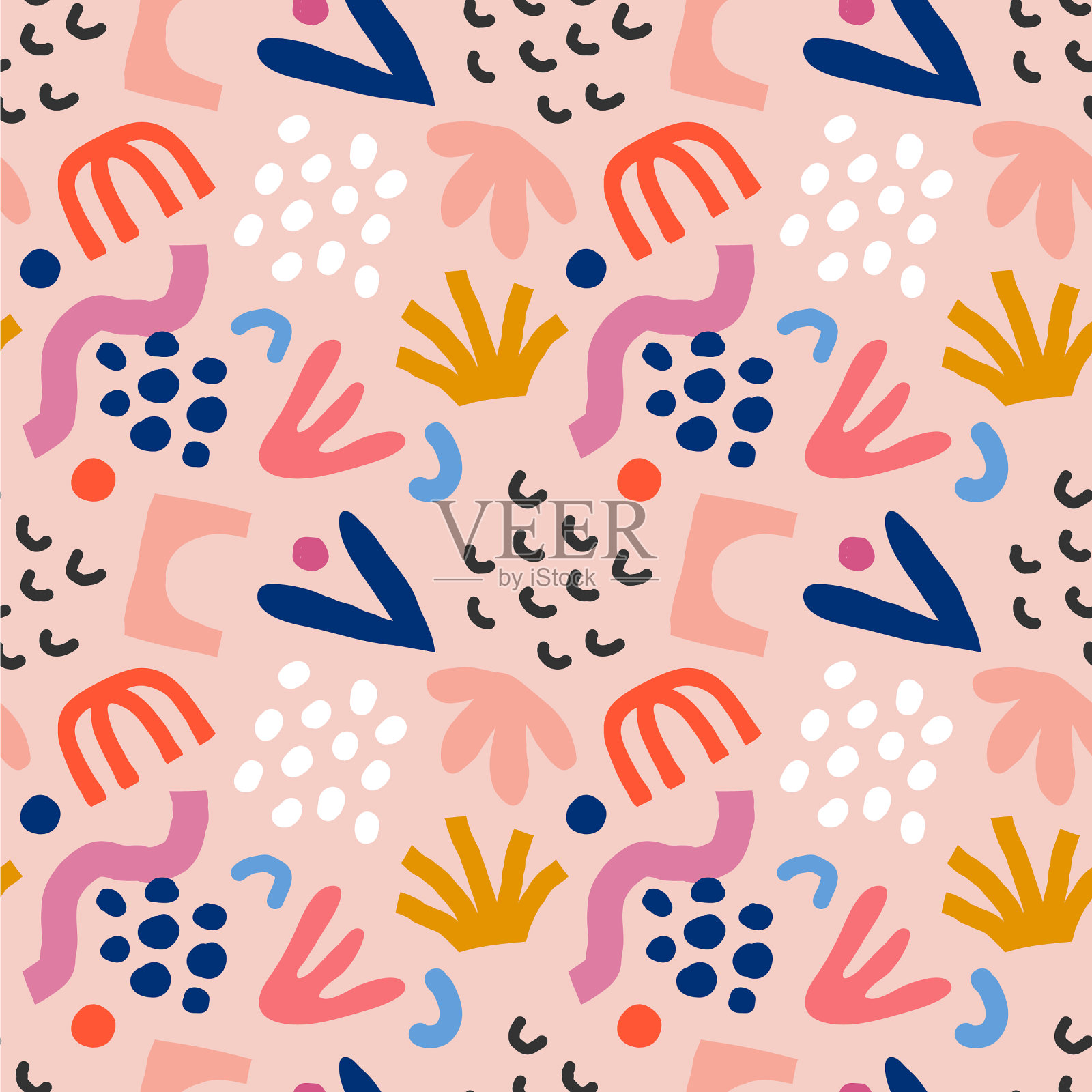 现代抽象简单涂鸦抽象插画图片素材