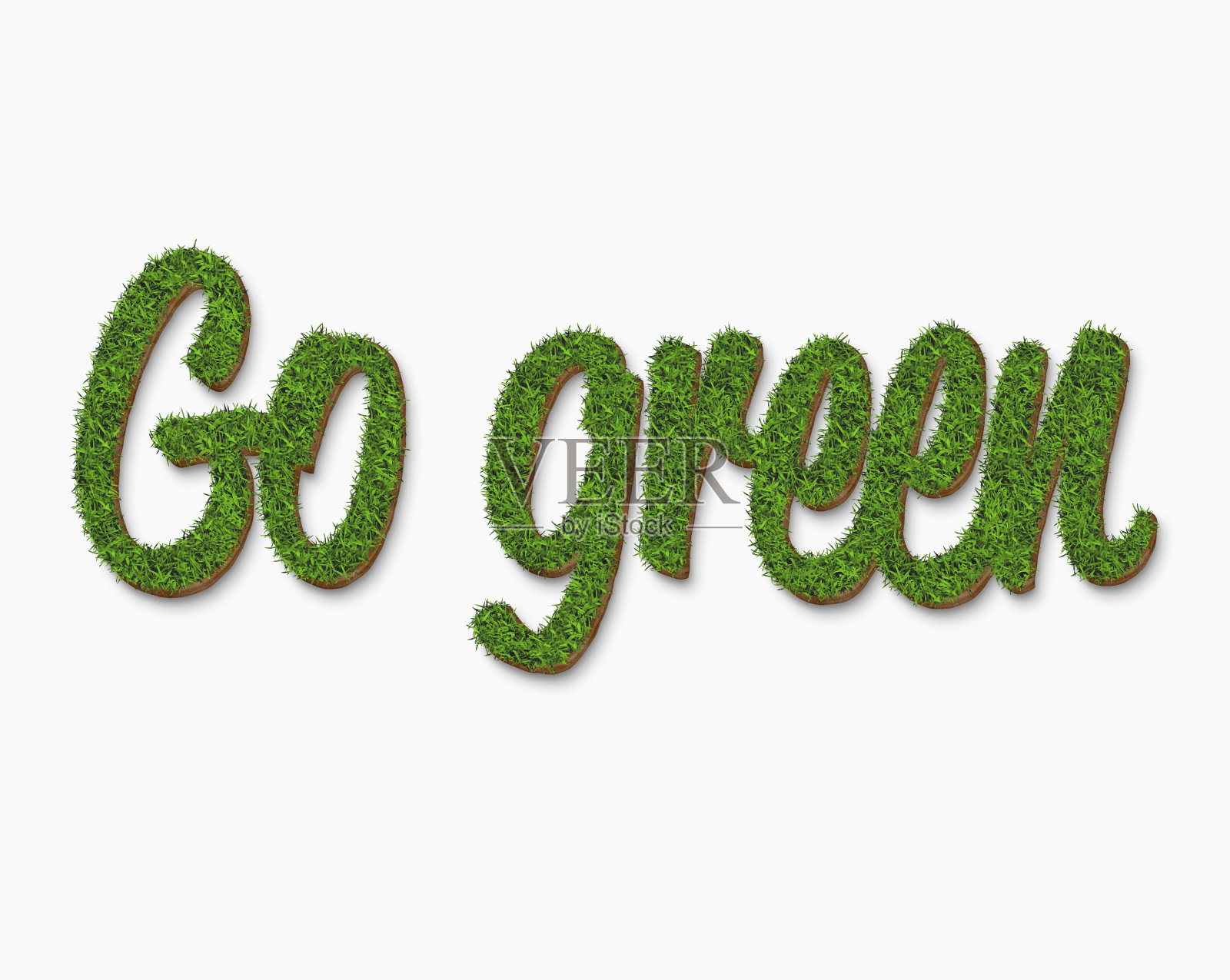 Go green的文本是一个绿色的草纹理照片摄影图片
