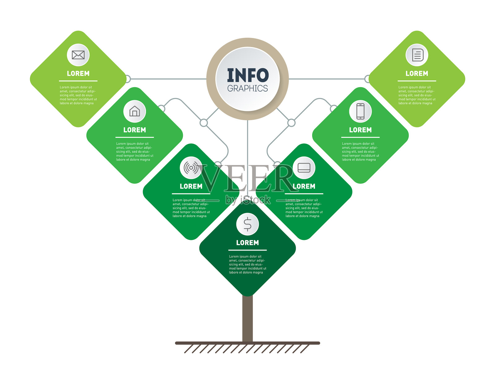 信息图表绿色技术或教育插画图片素材