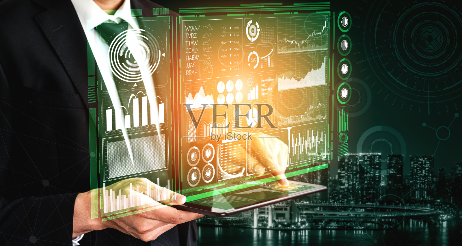 商业金融大数据技术概念。照片摄影图片