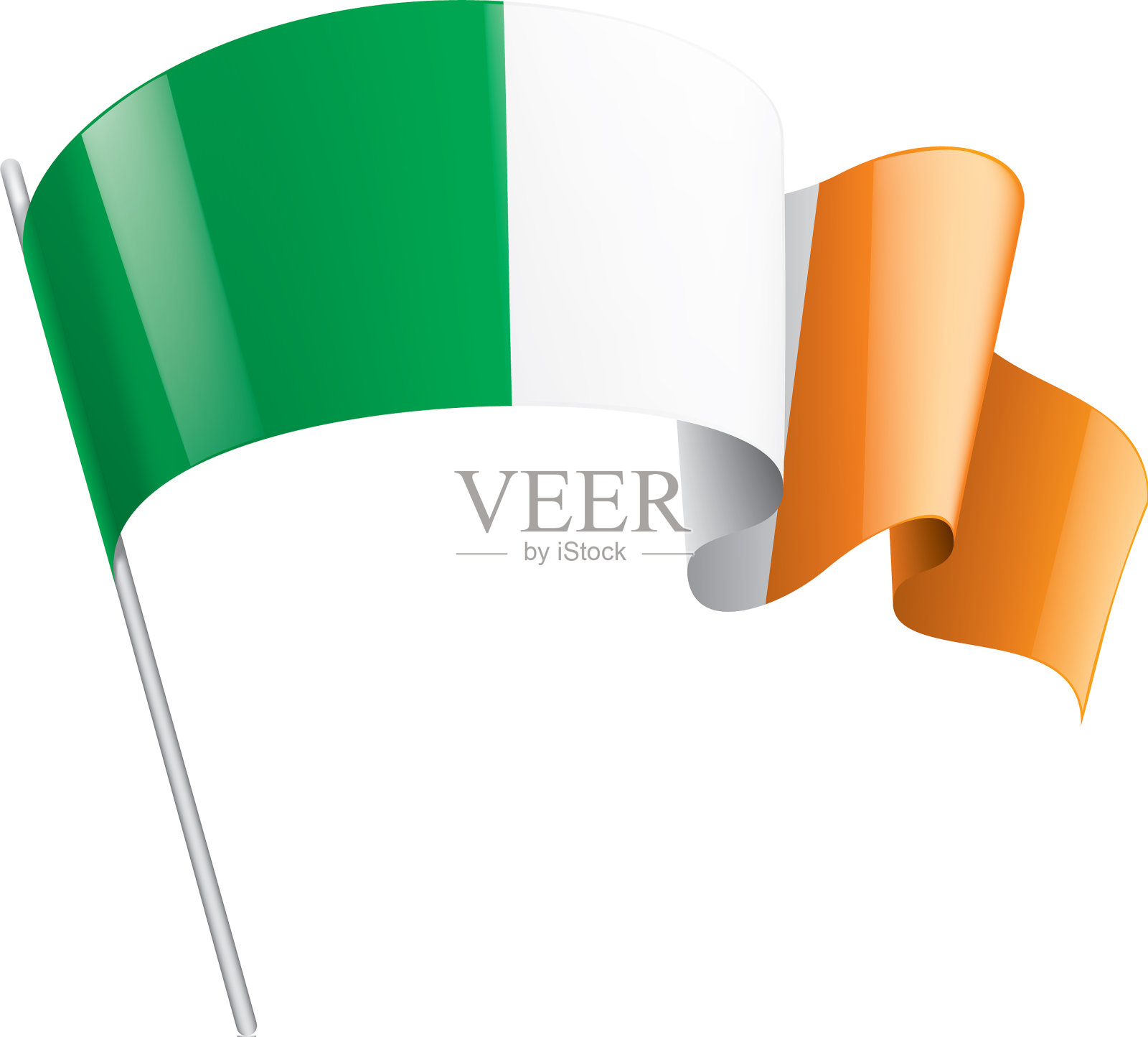 爱尔兰国旗上有白色设计元素图片